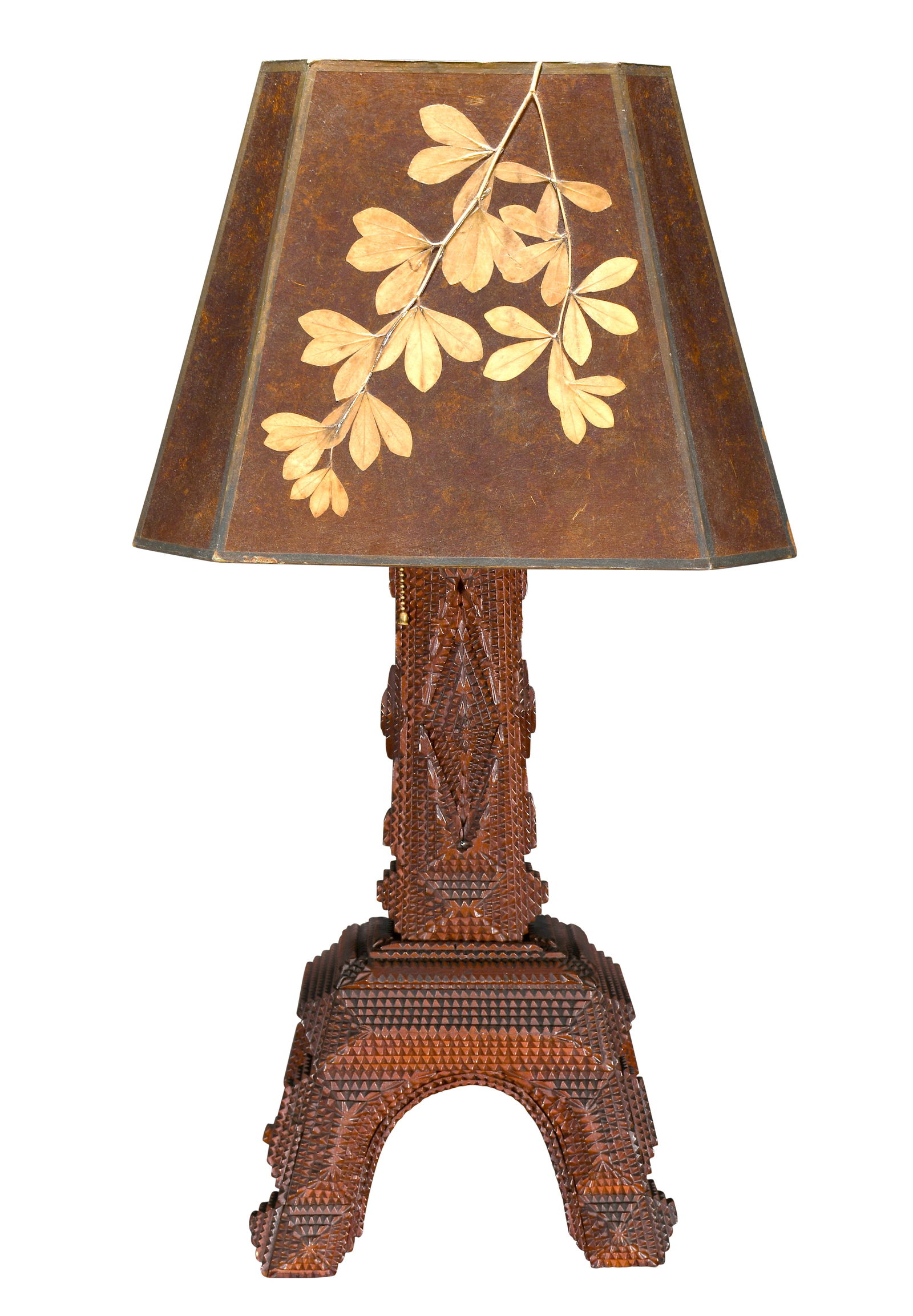 Eiffel Tower Tramp Art Lamp with Shade. (1 of 6)