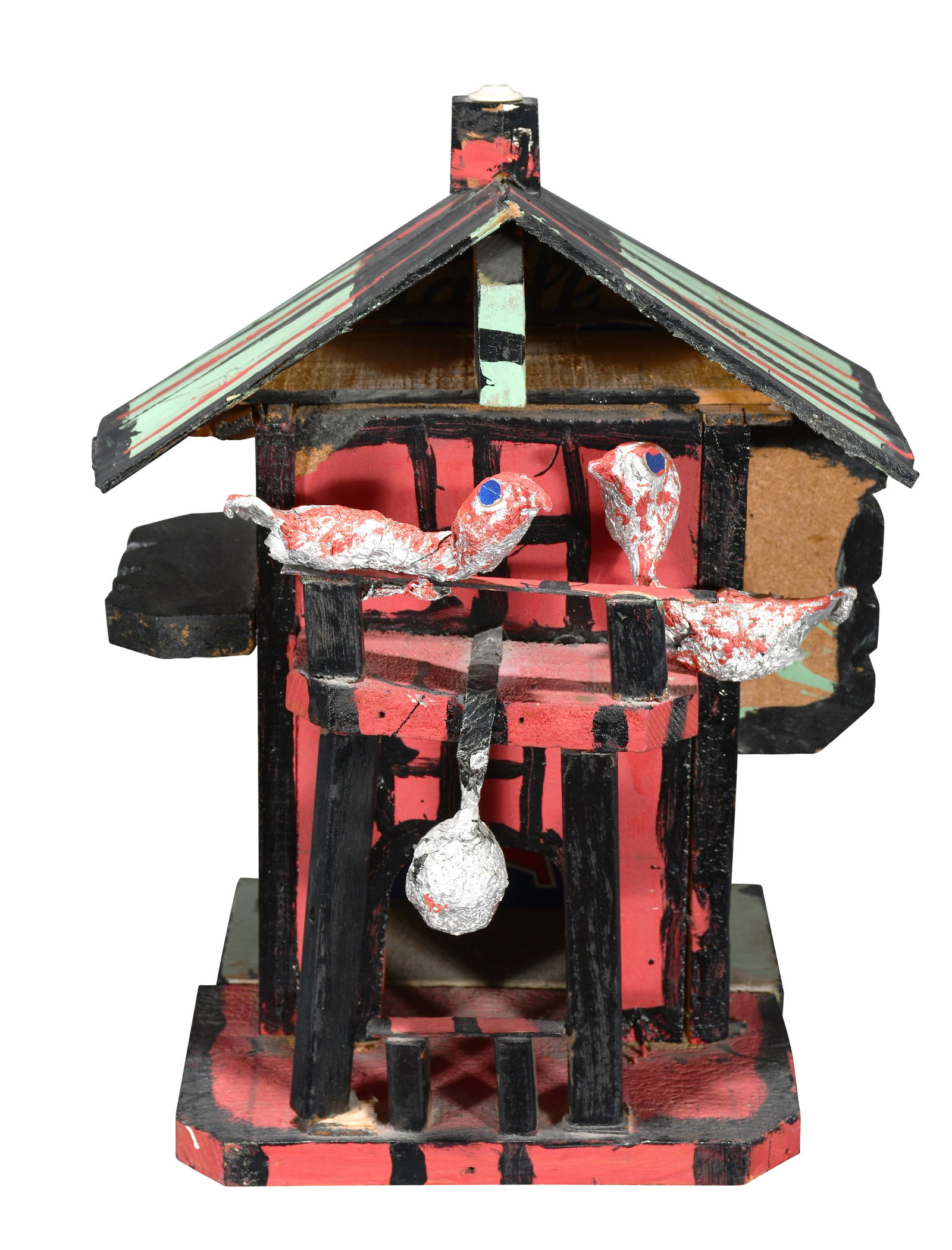 Willie Massey. Birdhouse With Two Aluminum Birds. (1 of 5)