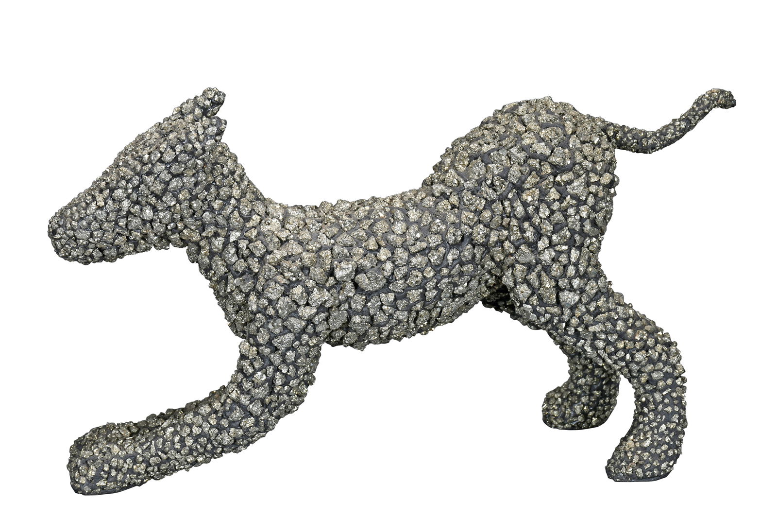 Mary Engel. Fool's Golden Retriever.: Mary Engel. Fool's Golden Retriever. Not signed. Glazed and fired clay figure with pyrite stone. Excellent condition. 9" x 17". Est. $1,000-$1,500. Ship: $85