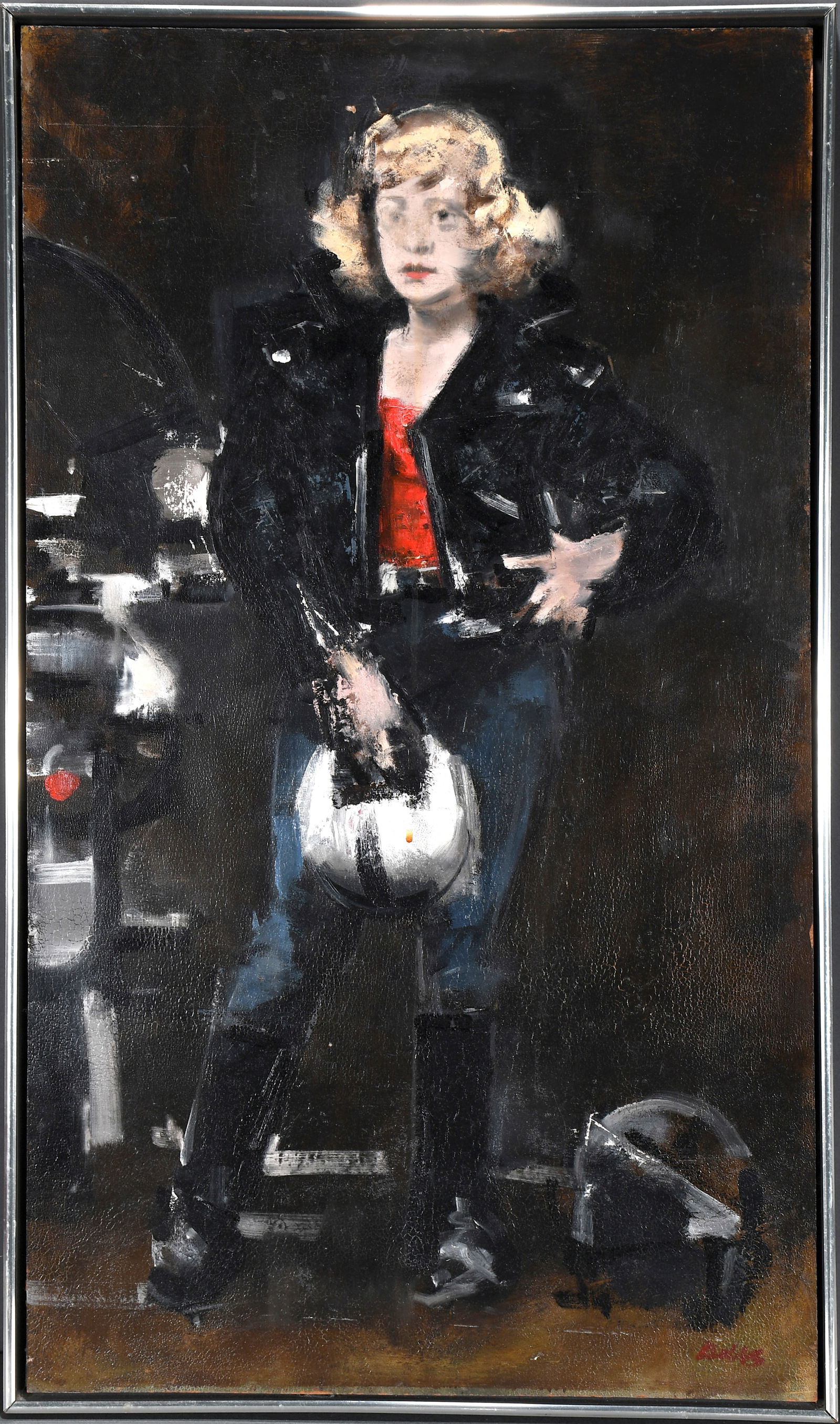 John Dobbs. Lady Motorcyclist. (1 of 4)