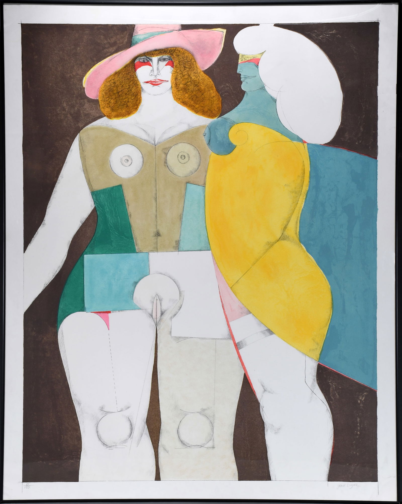 Richard Lindner. Two Women Colored Serigraph. (1 of 3)