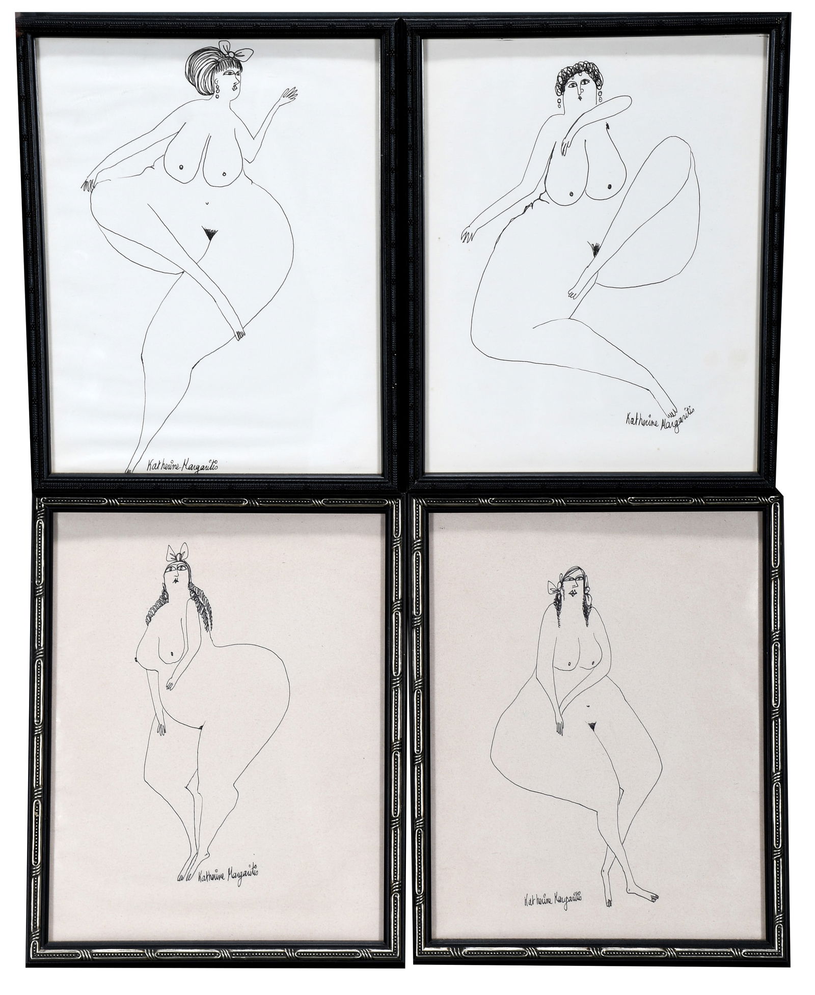 Katherine Margaritis. Four Voluptuous Ink Nudes. (1 of 7)