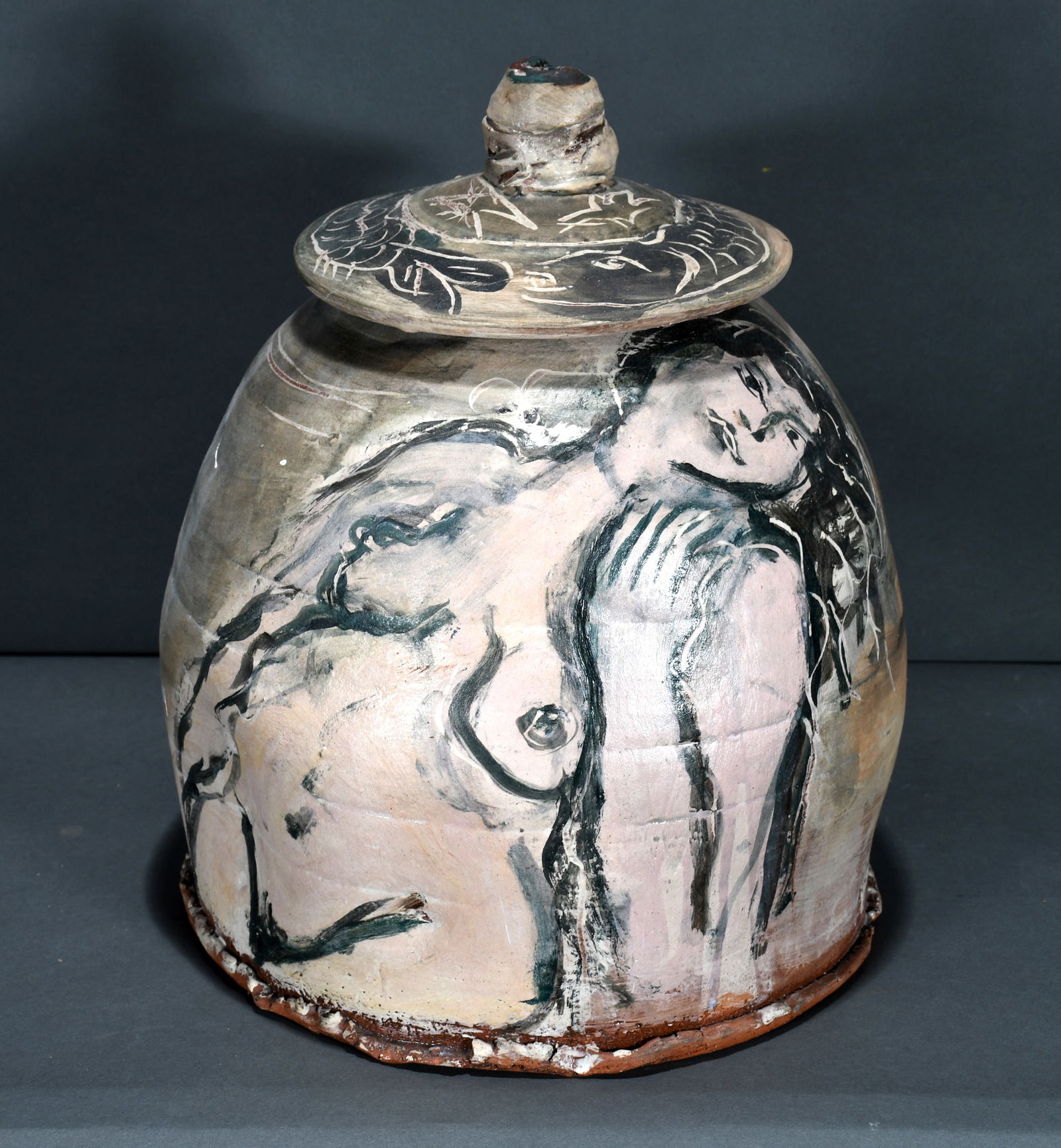 Ron Meyers.  Large Urn with Rubenesque Nudes. (1 of 3)