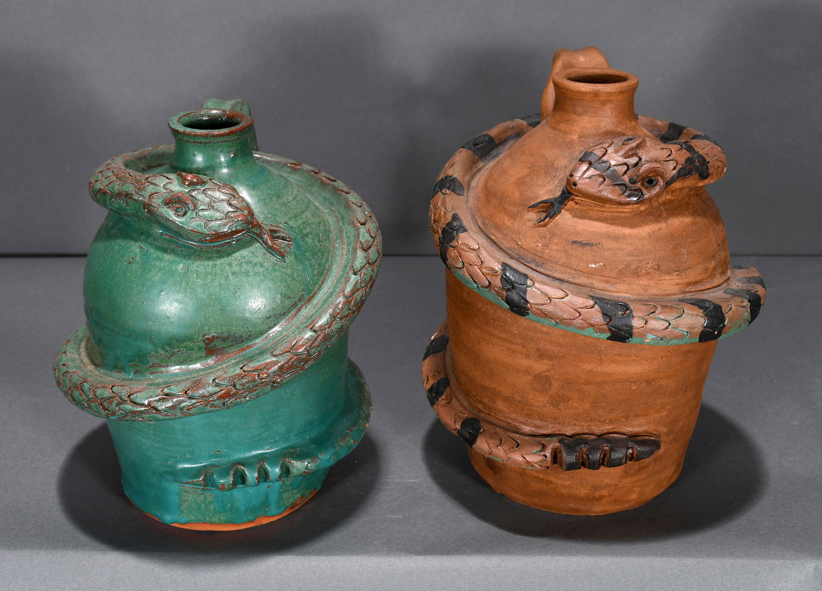 Kim Black.  Pair of Rattlesnake Jugs. (1 of 3)
