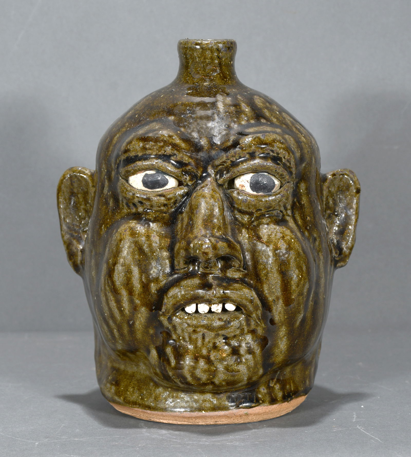 Lanier Meaders.  Chubby Cheeks Face Jug. (1 of 6)