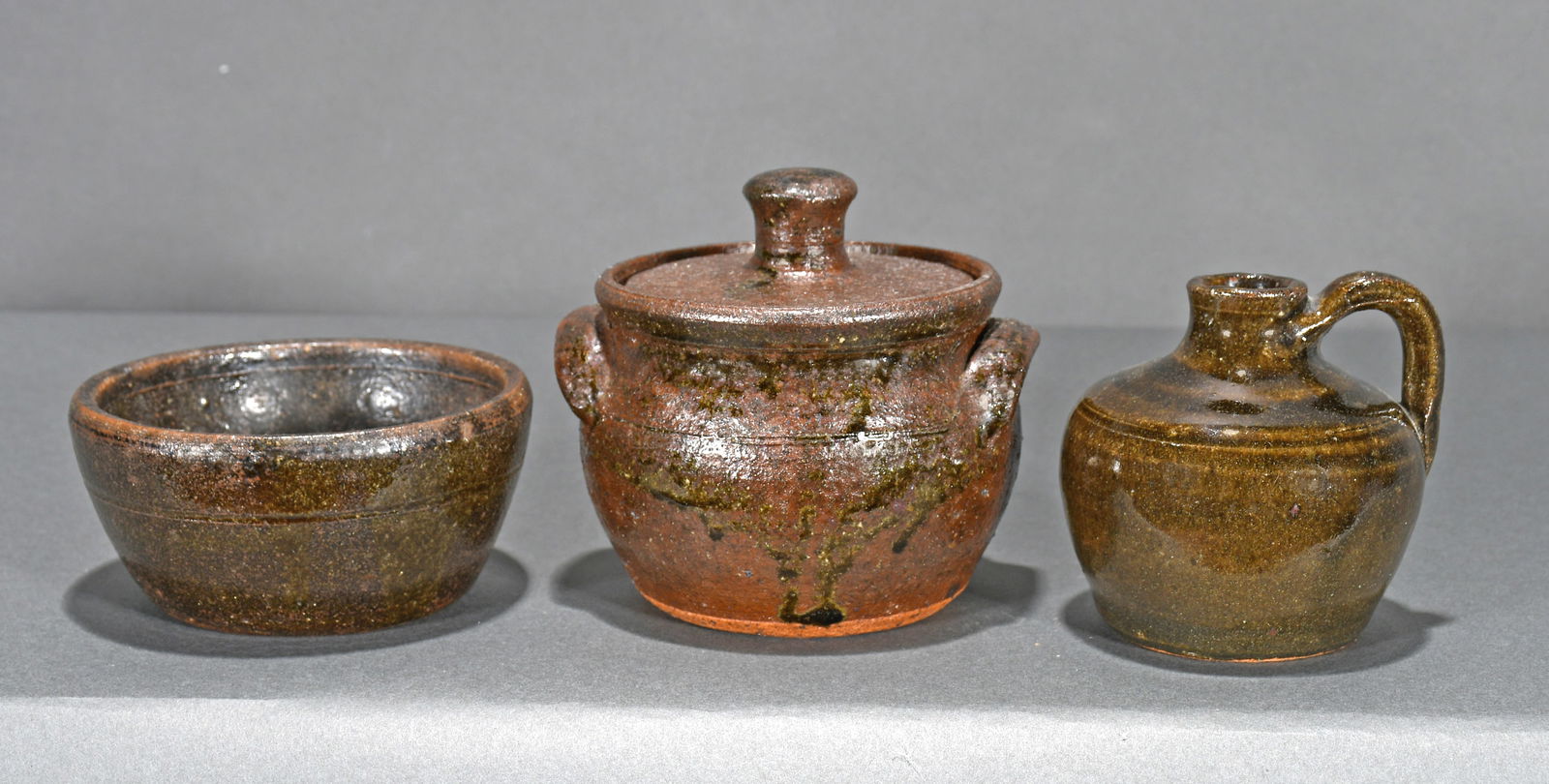 Lanier Meaders.  Set of Early Small Bean Pot, Bowl and Jug. (1 of 2)