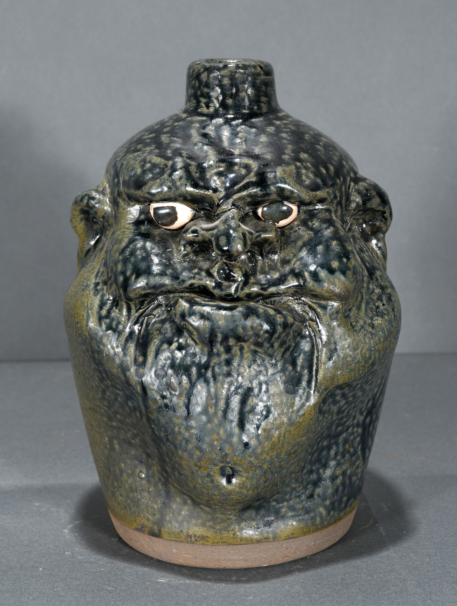 Clete Meaders, Jr.  Toothless Face Jug. (1 of 3)