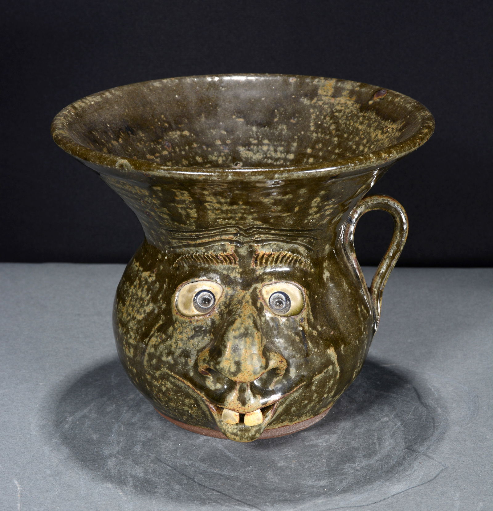 Michael and Melvin Crocker.  Mini Spittoon Face Jug. (1 of 3)