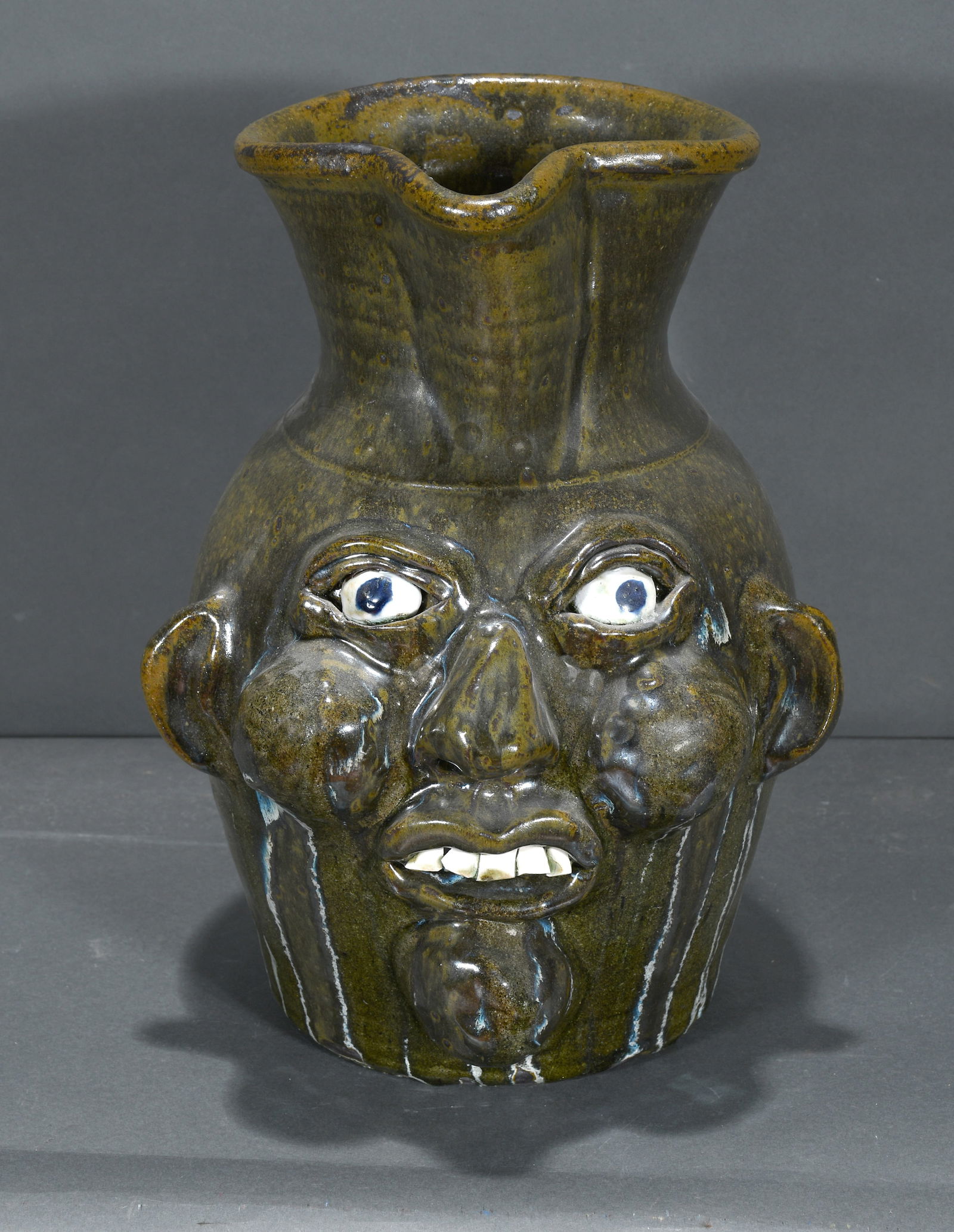 Harold Hewell and Grace Nell Hewell.  Father/Daughter Very Large Face Pitcher. (1 of 3)