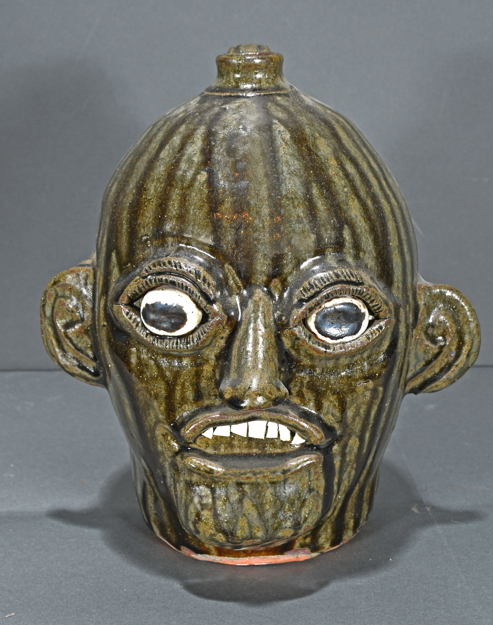 Matthew Hewell.  Big Eared Face Jug. (1 of 3)