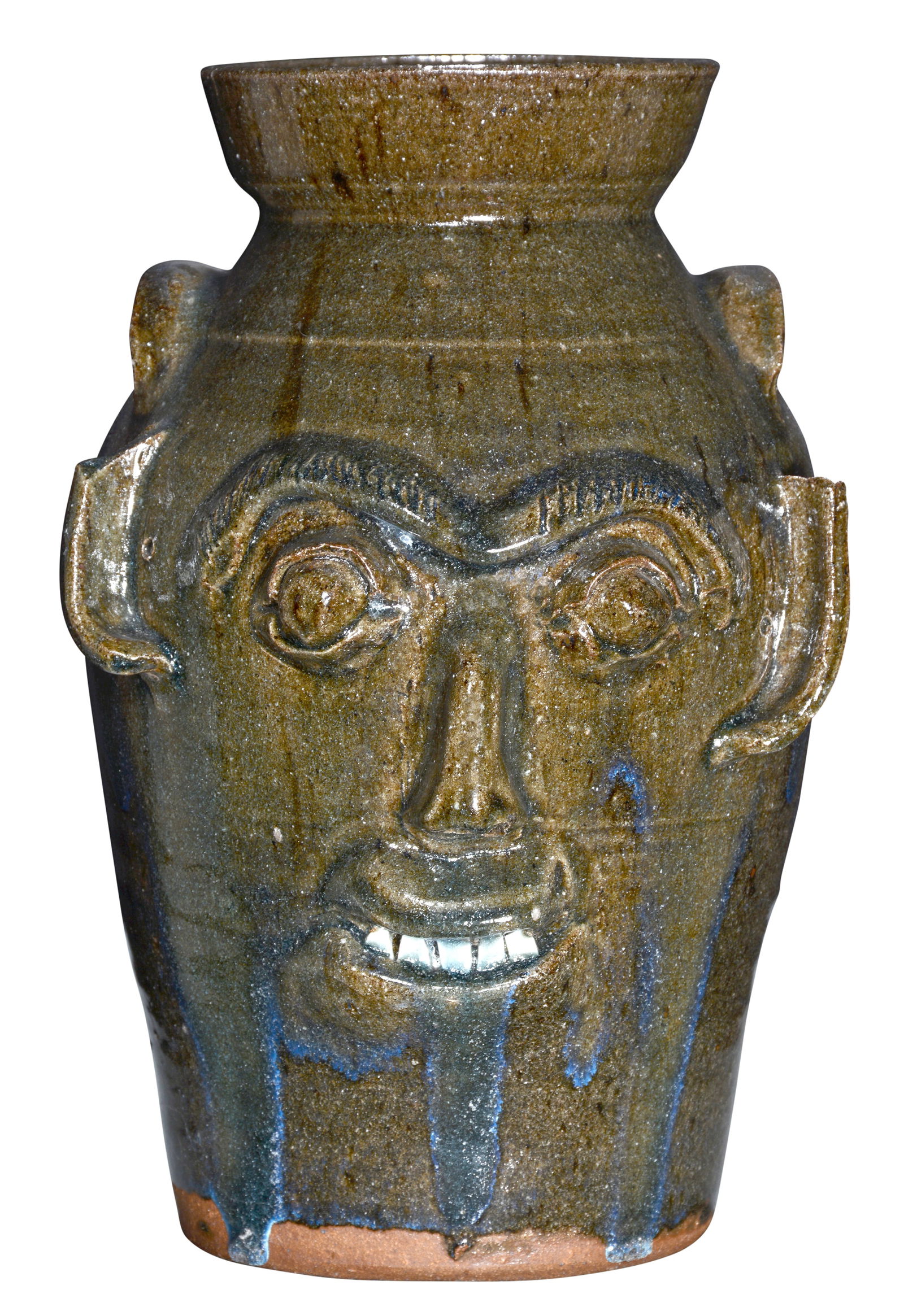 B.B. Craig. Two Gallon Face Churn With Blue Routille Drips. (1 of 9)