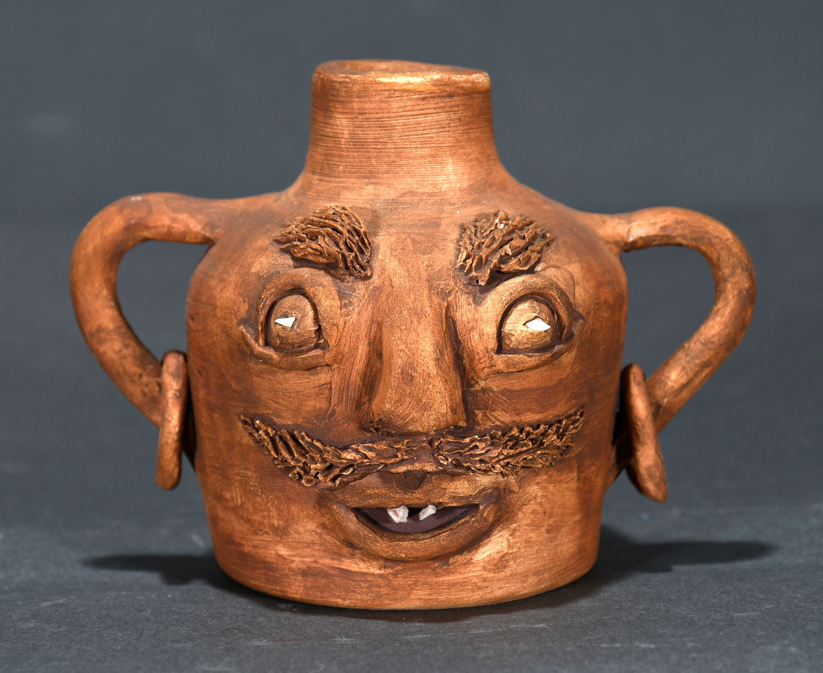 Cherry Brown.  Mini Face Jug. (1 of 2)