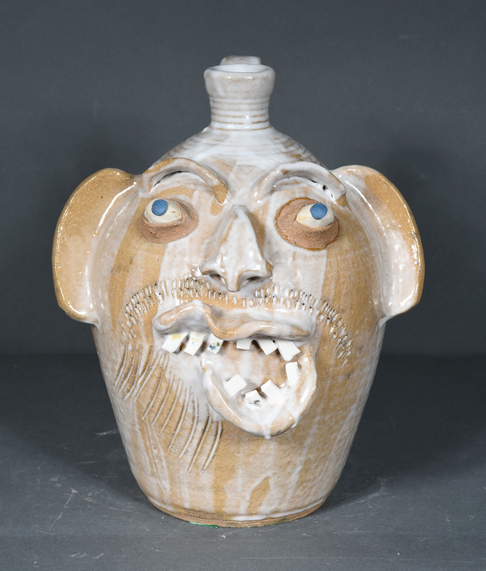 Charles Lisk.  Krispy Kreme Face Jug. (1 of 3)