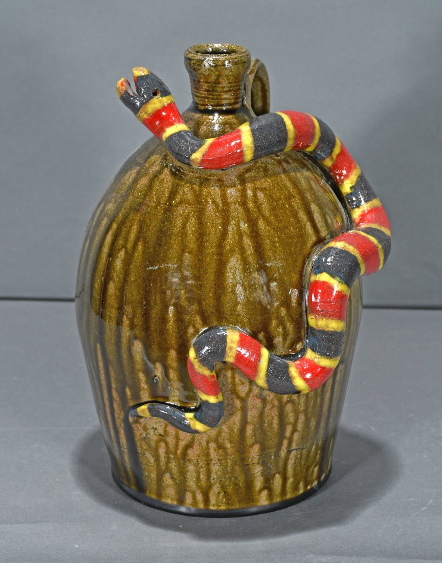 Marvin Bailey.  Coral Snake Whiskey Jug. (1 of 3)