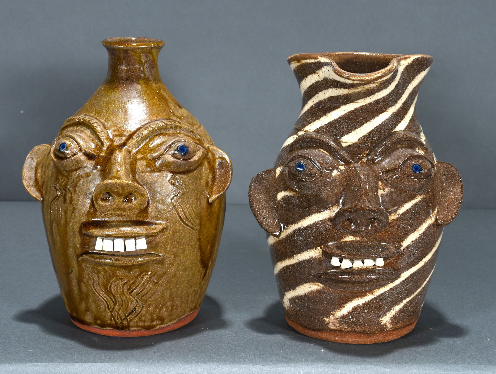 Walter Flemming.  Face Jug and Face Pitcher. (1 of 3)