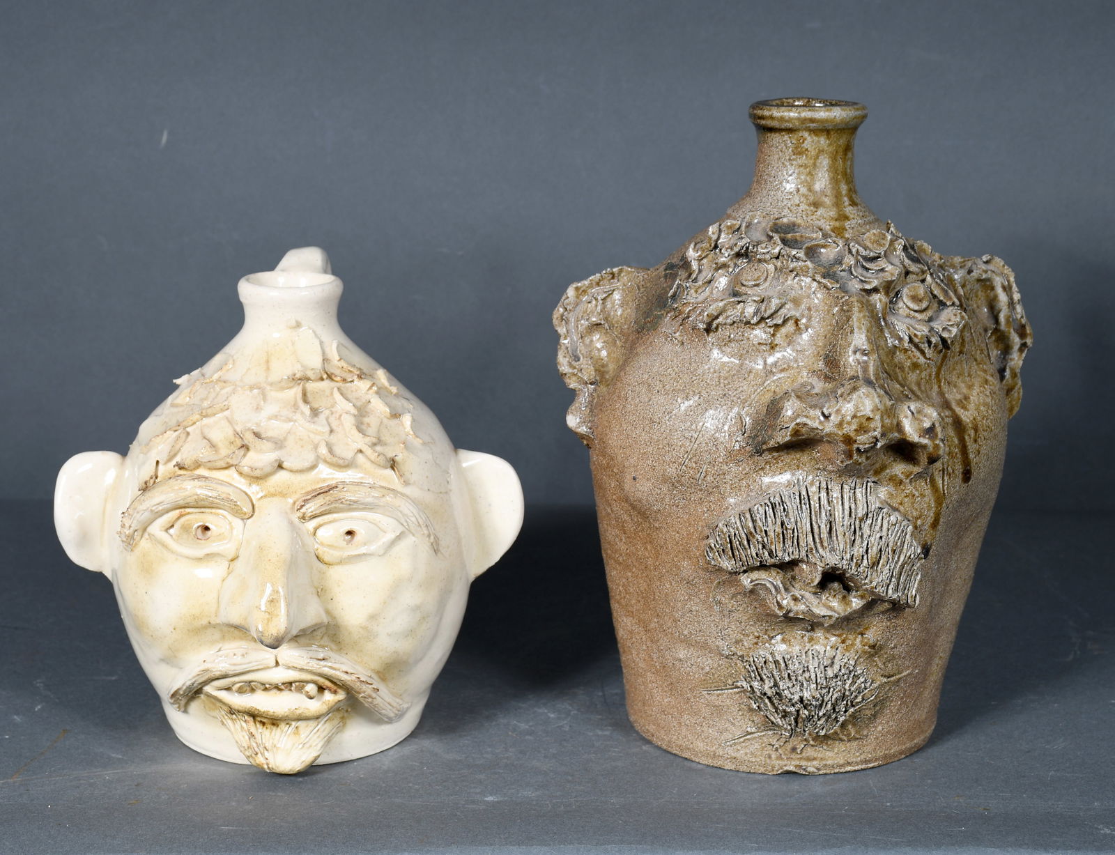 Conner Prairie and John Garrou.  Pair of Face Jugs. (1 of 3)