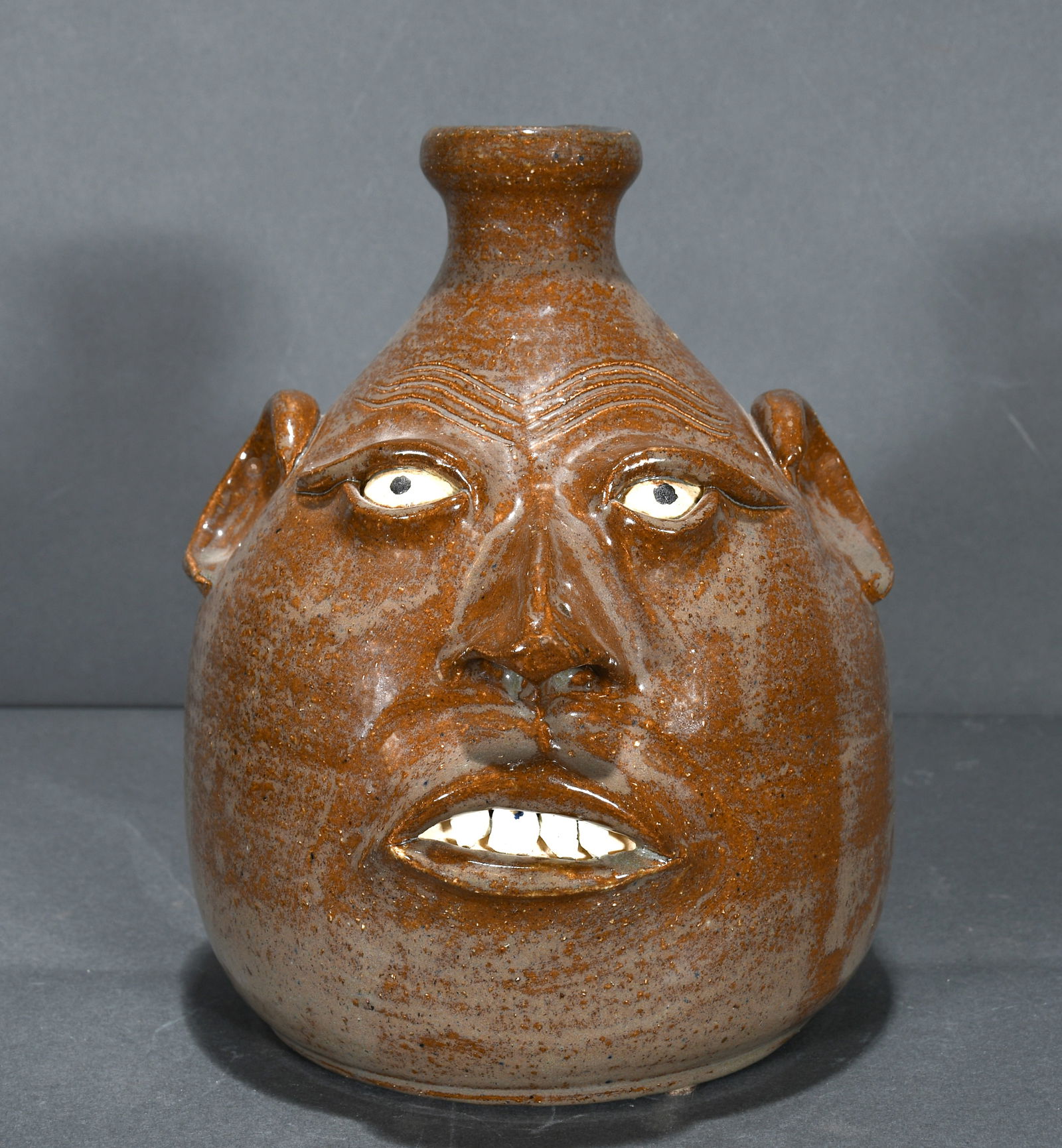 Steve Turpin.  Buggy Face Jug. (1 of 3)
