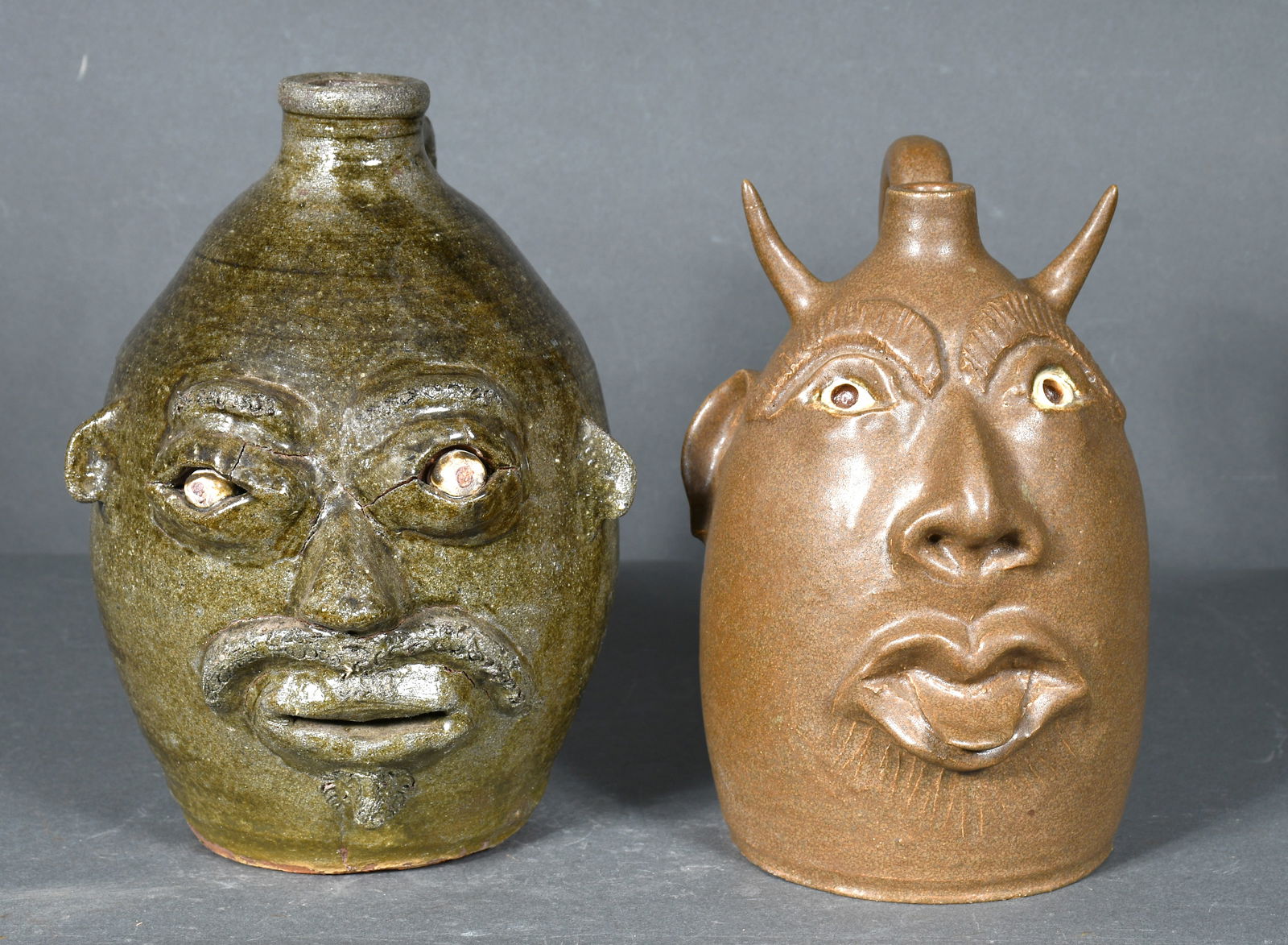 Chitwood and Abney.  Two Face Jugs. (1 of 3)