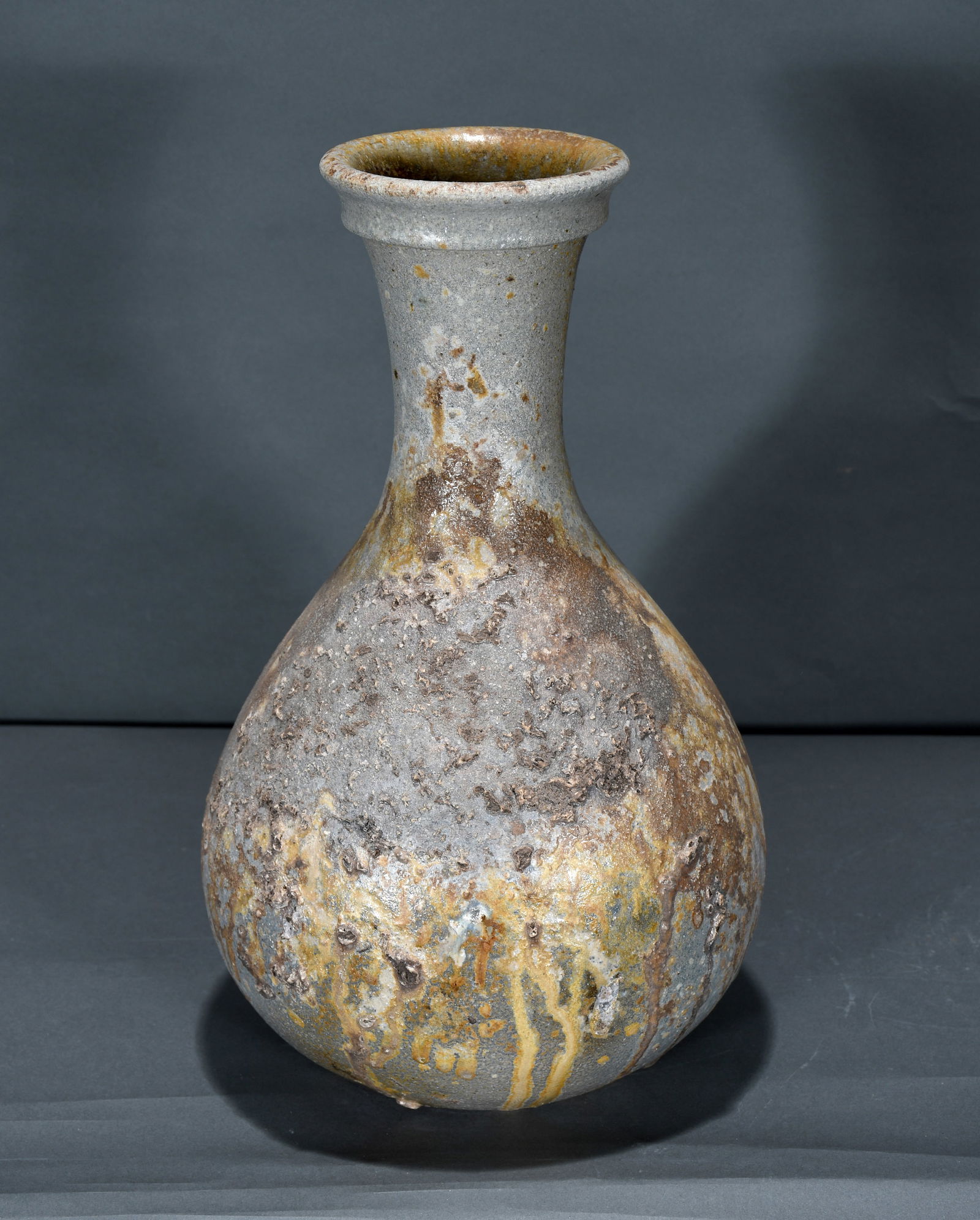 David Stuempfle.  Experimental Blister Glaze Art Vase. (1 of 3)