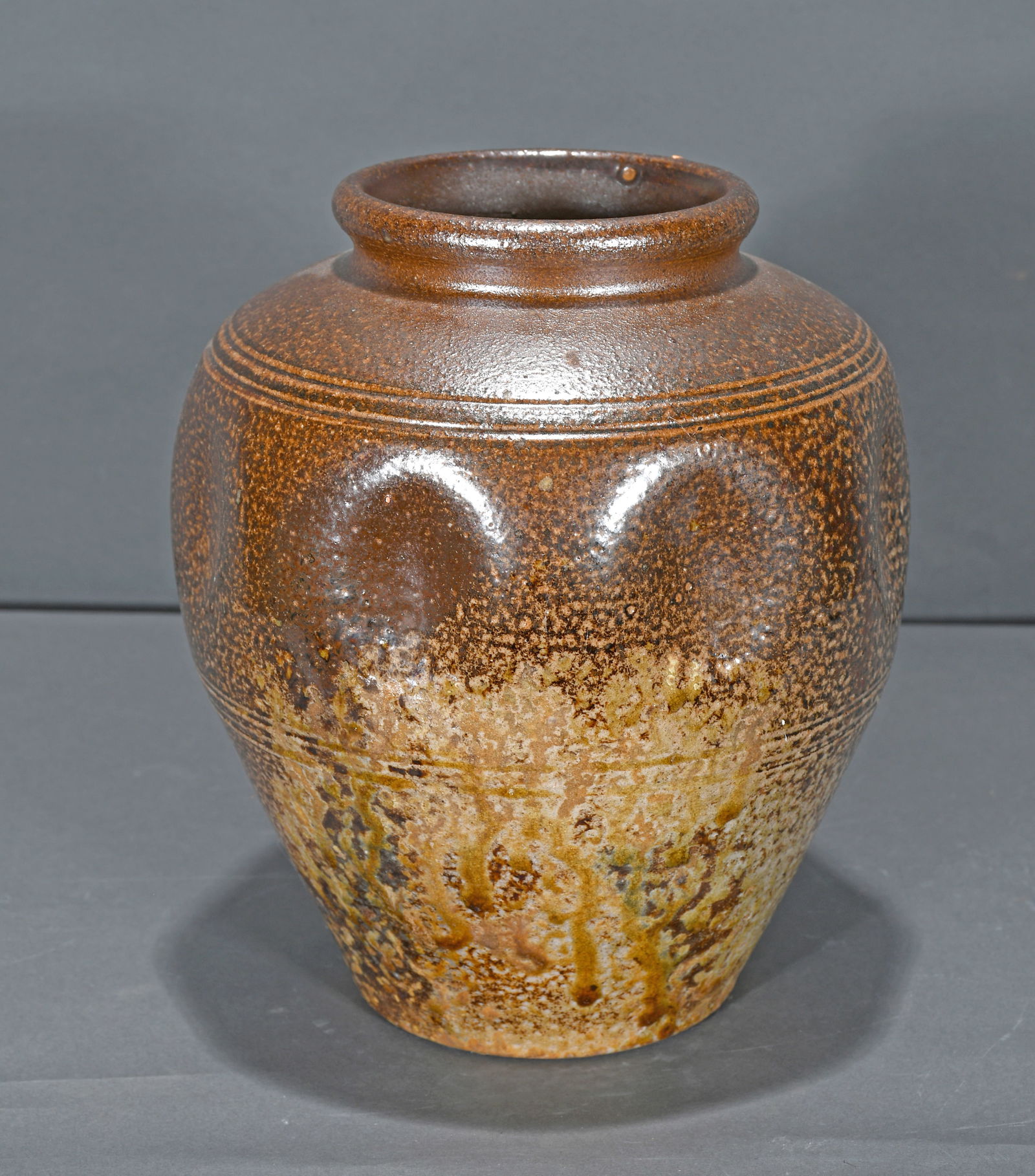 David Stuempfle.  Pinched Art Vase. Stamped. (1 of 2)
