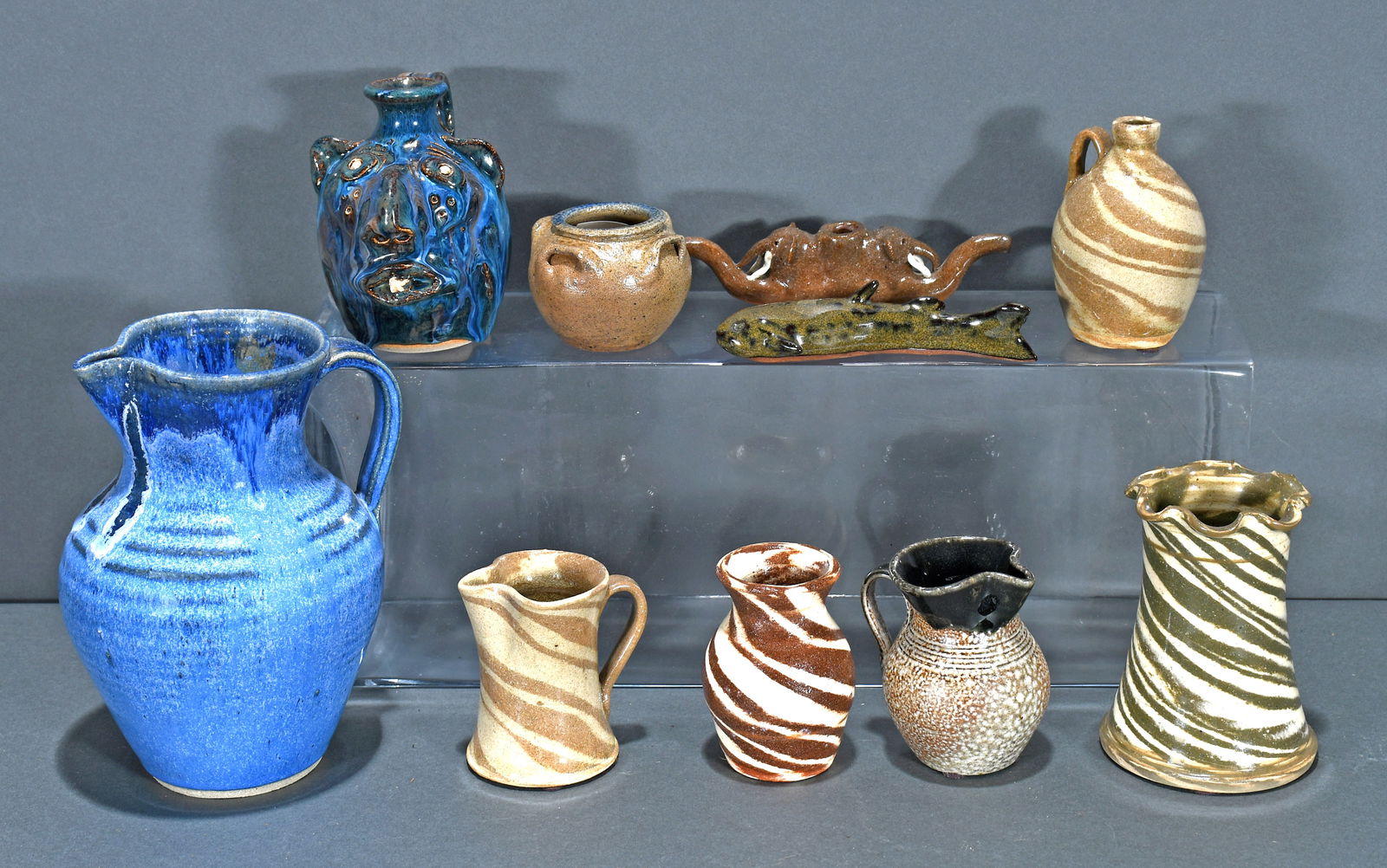 A.V. Smith, S. E. A., Jug Town, Miller, Billy Ray Hussey, Seagrove. Ten Mini Pieces. (1 of 2)