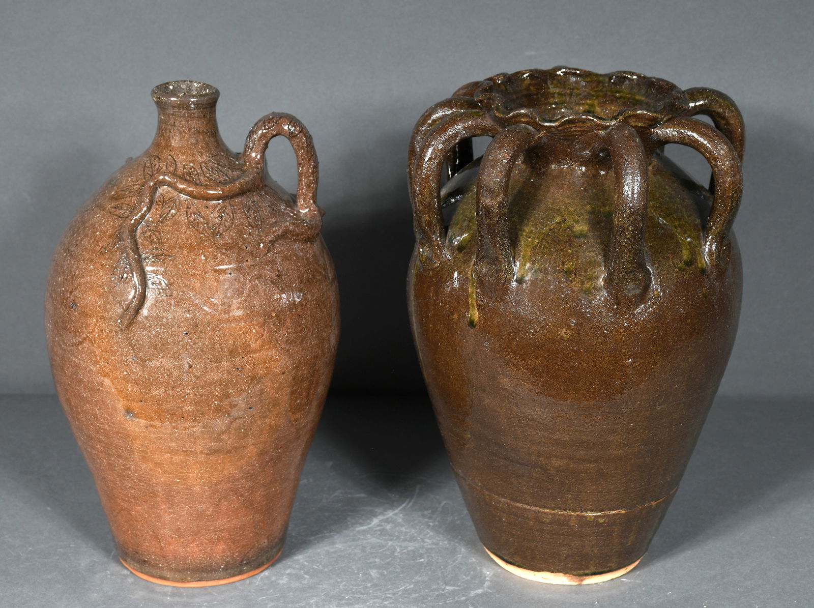 Ben Owens and Joe Reinhardt.  Pair of Work Vase and Snake Jug. (1 of 2)