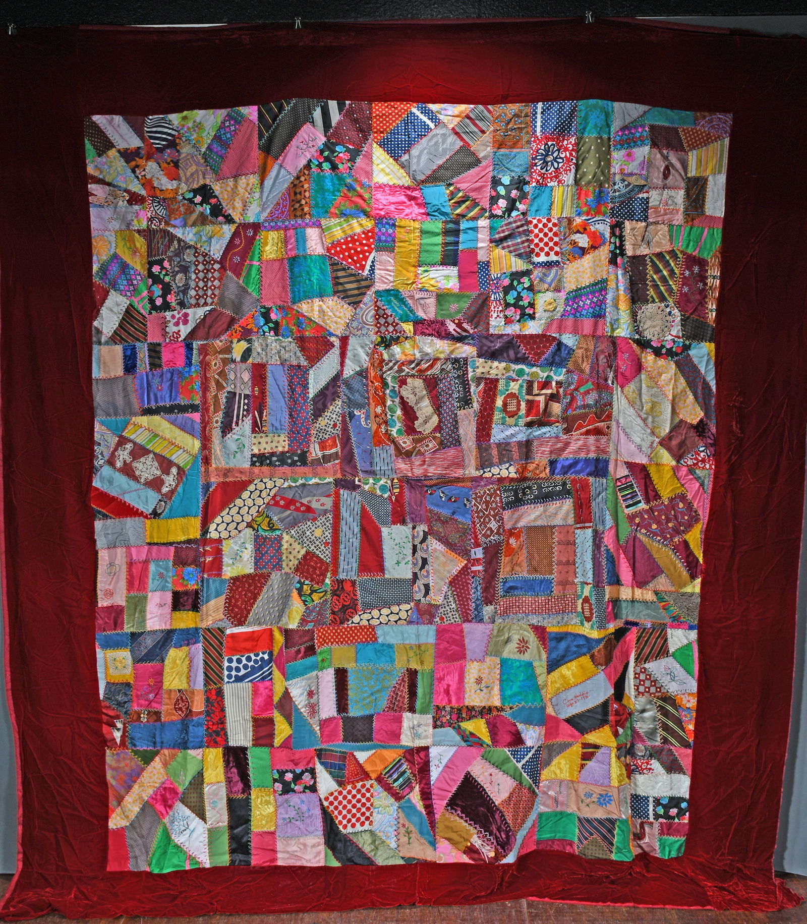 Anonymous.  Crazy Quilt Top. (1 of 4)