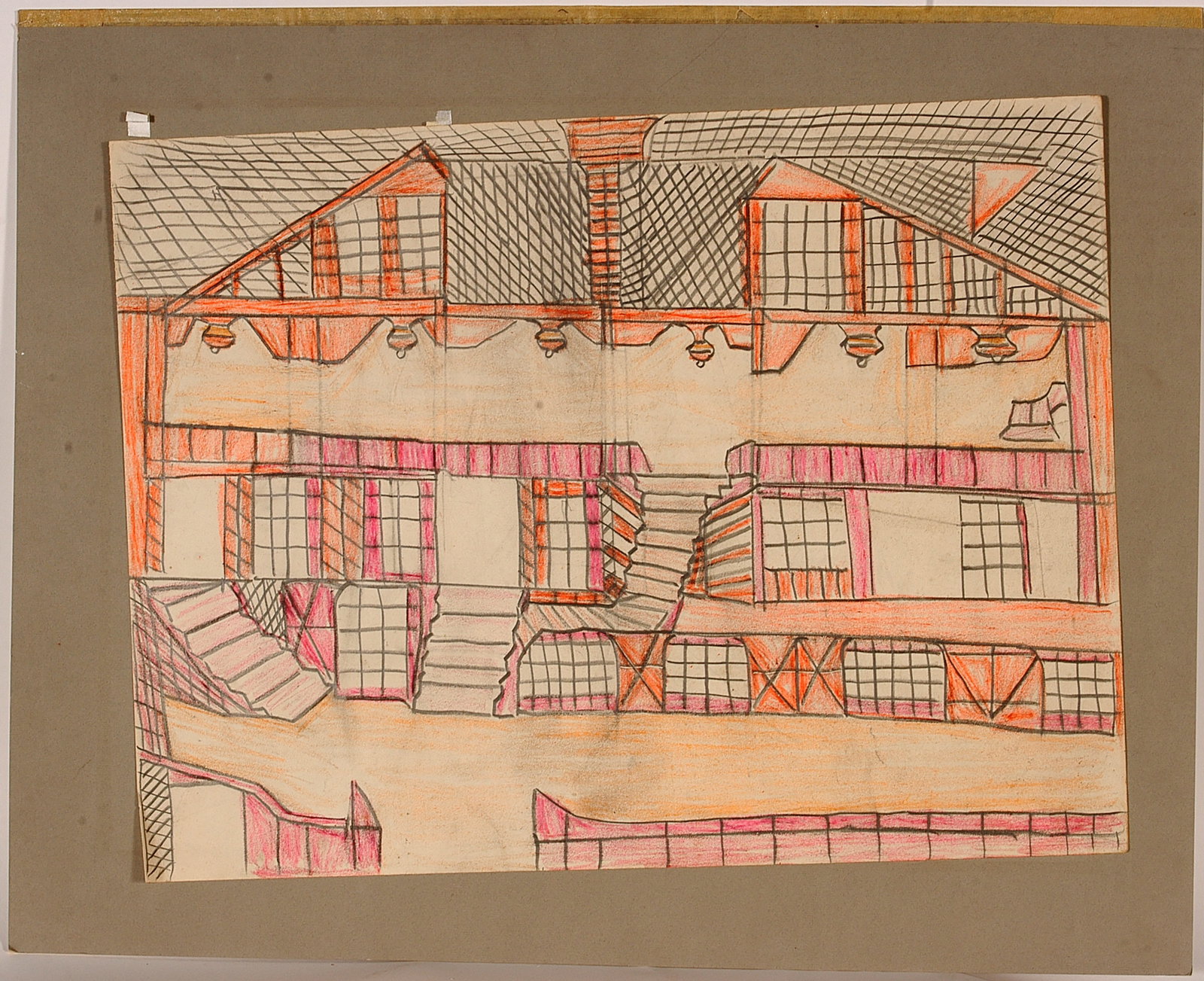 Henry Speller. House.: Henry Speller. House. Signed. Mixed media on paper. Toning and slight surface grim, otherwise good to fair condition. 14" w x 11"?h. Est. $100-200. Ship: $55