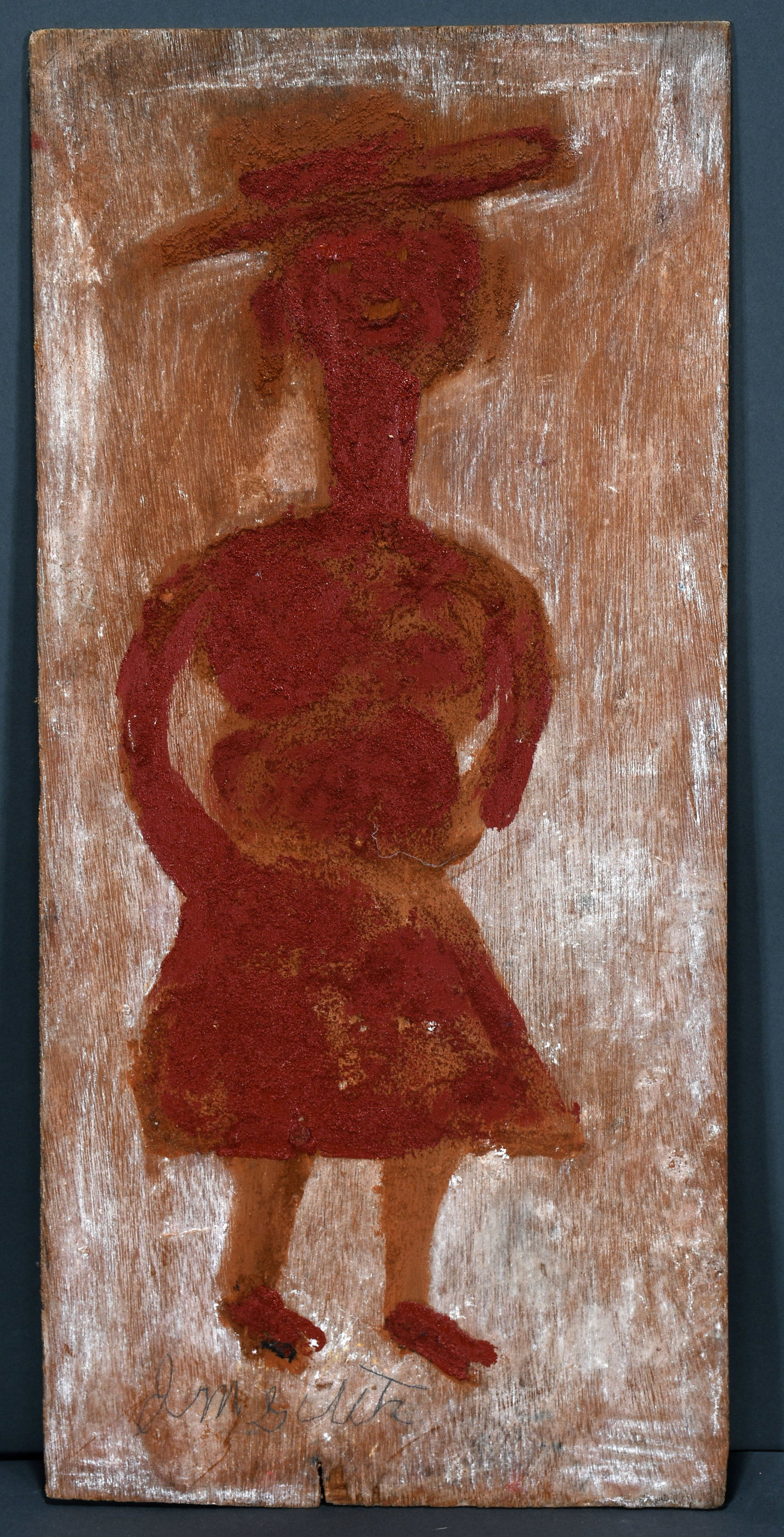 Jimmy Lee Sudduth. Woman.: Jimmy Lee Sudduth. Woman. c. 1980’s. Signed. Paint and mud on board. Great condition. 11" x 24". Est. $300-500. Ship: $55