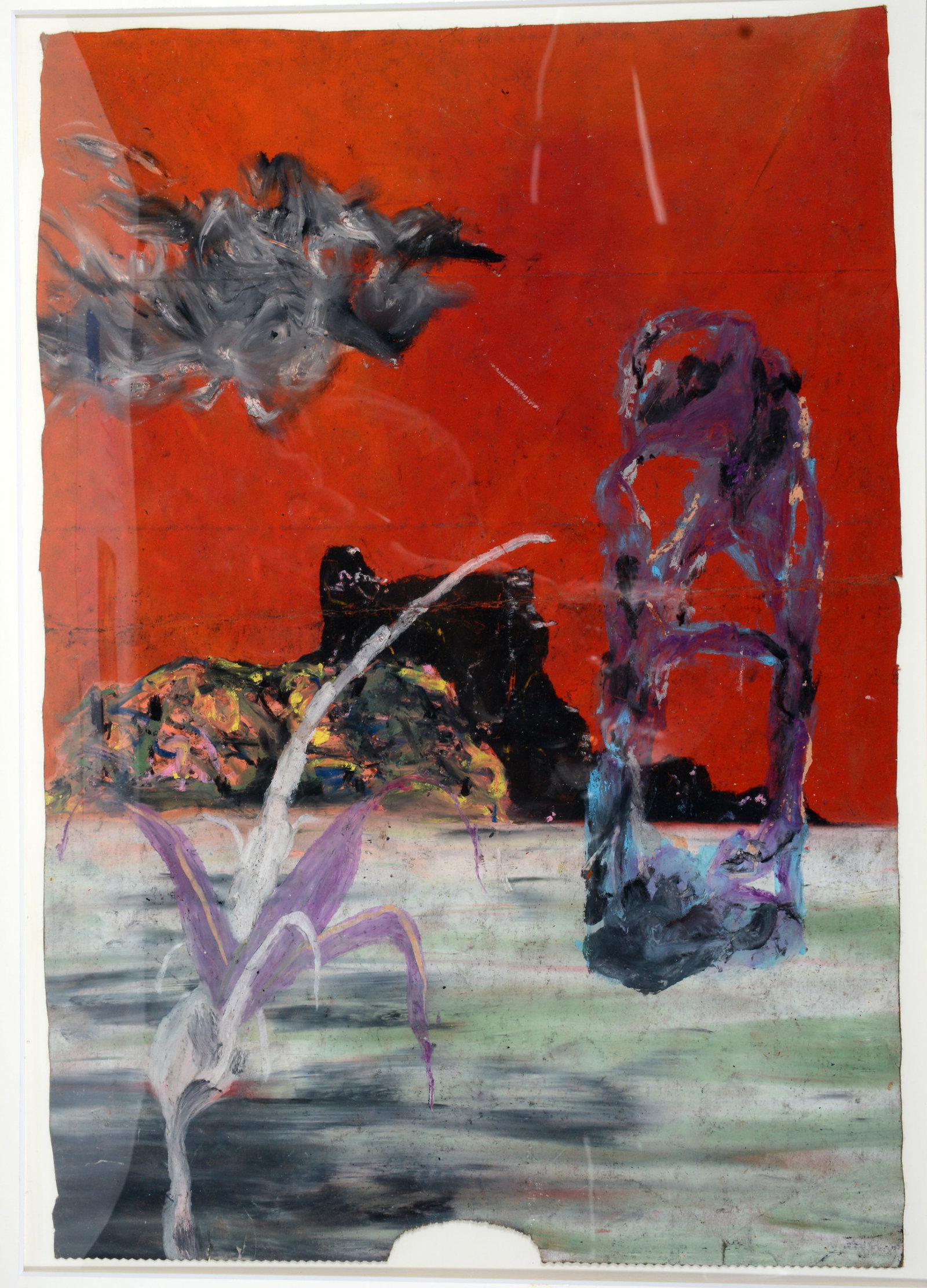 Reginald Gee. Silence Park.: Reginald Gee. Silence Park. 1995. Signed and dated on verso. Pastel on brown paper bag. Great condition. 12" w x 17" h. Est. $200-300. Ship: $45