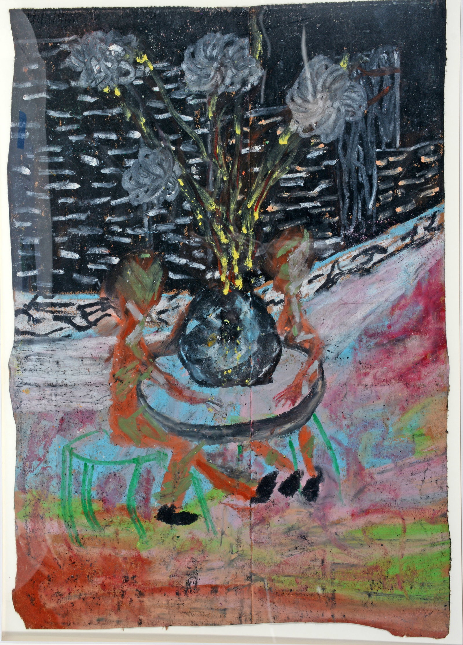 Reginald Gee. Just Purchased Plant From The Vacation Land.: Reginald Gee. Just Purchased Plant From The Vacation Land. 1996. Signed and dated on verso. Pastel on brown paper bag. Great condition. 12" x 17" h. Est. $200-300. Ship: $45