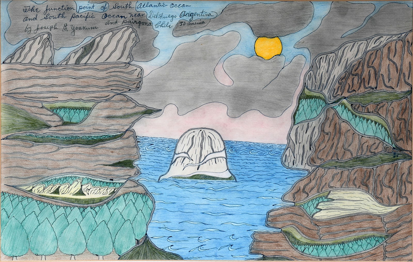 Joseph Yoakum. Junction Point of South Atlantic Ocean and South Pacific Ocean. (1 of 19)