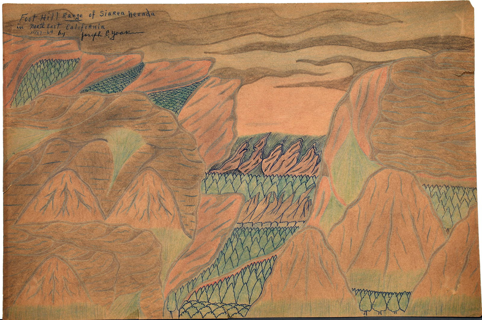 Joseph Yoakum. Foothill Range of Siarea Nevada in NE California (sic.) (1 of 6)