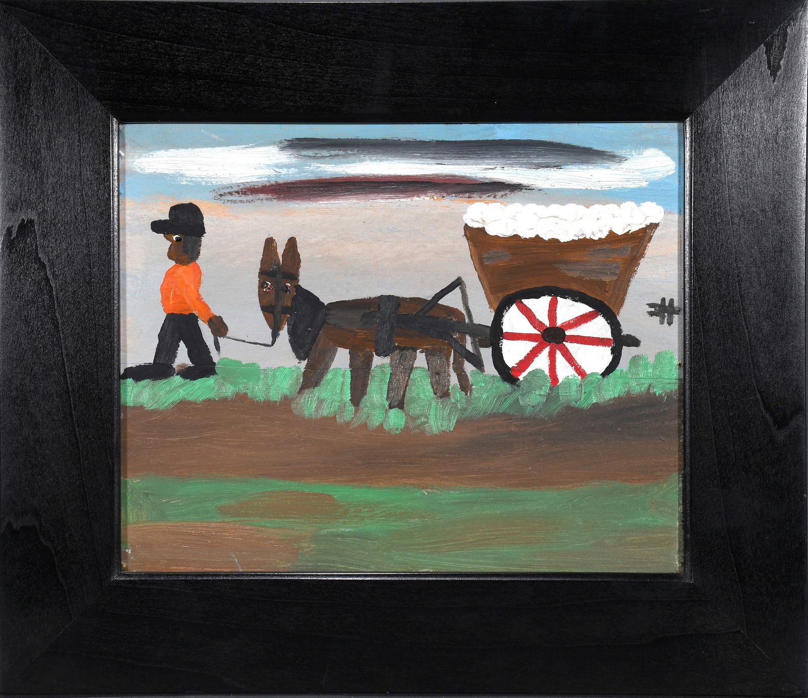 Clementine Hunter. Boy Leading Donkey and Cart. (1 of 10)