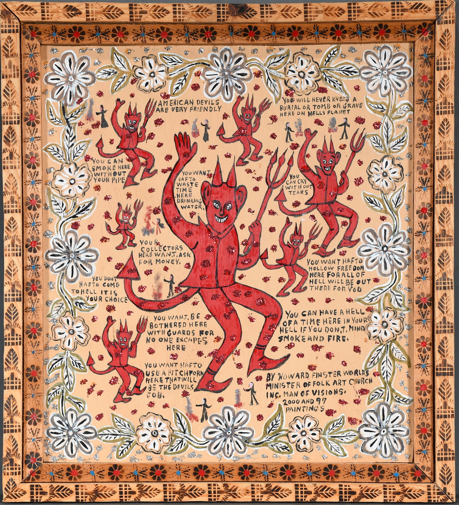 Howard Finster. The American Devils Are Very Friendly. #2,097. (1 of 12)