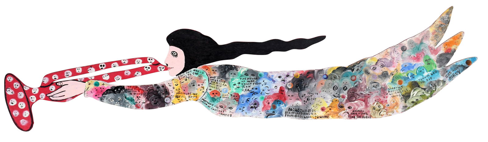 Howard Finster. Left Handed Angel with Red Trumpet, #4,598. (1 of 8)