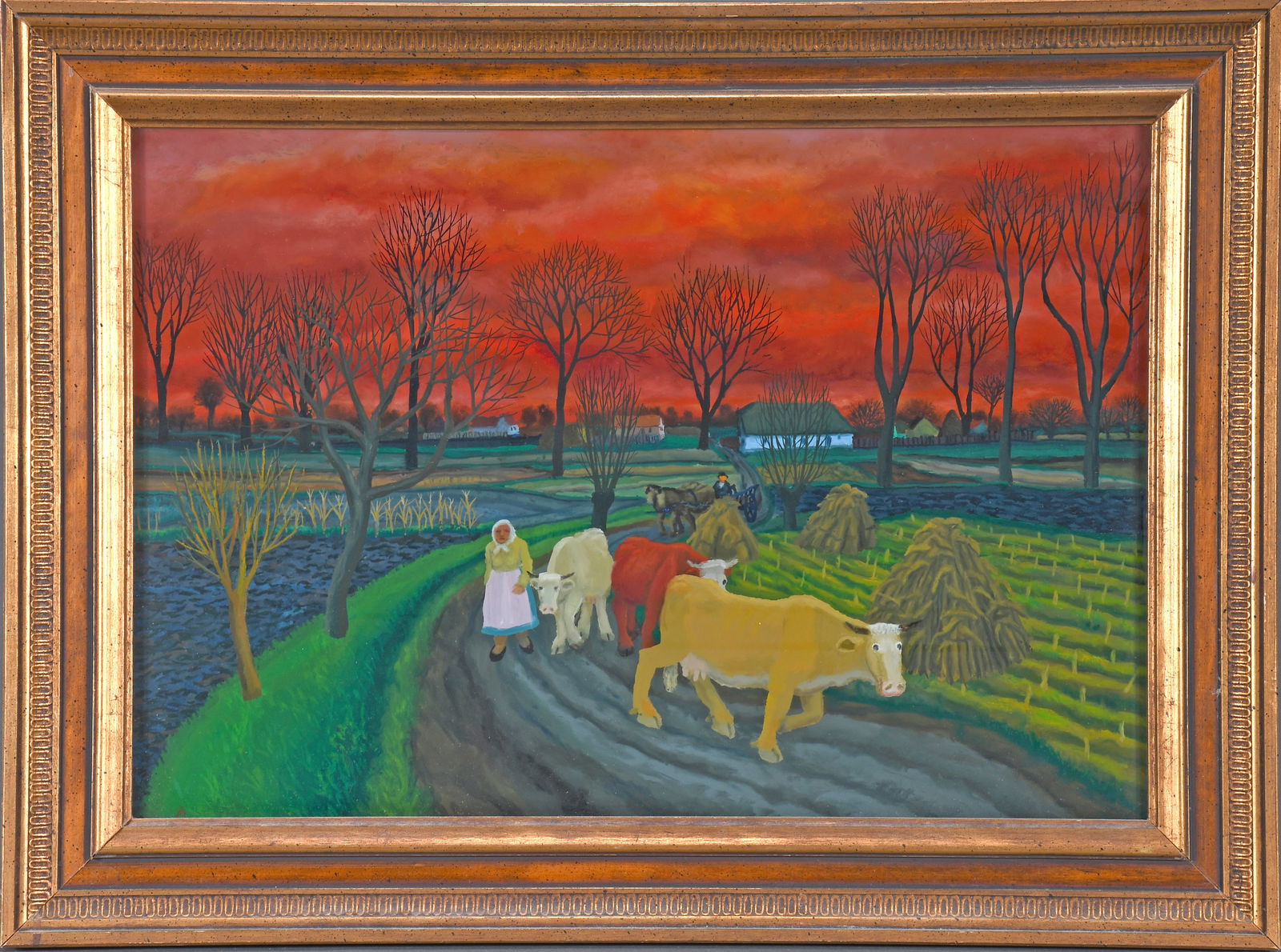 Franjo Mraz. Woman Walking Three Cows. (1 of 5)