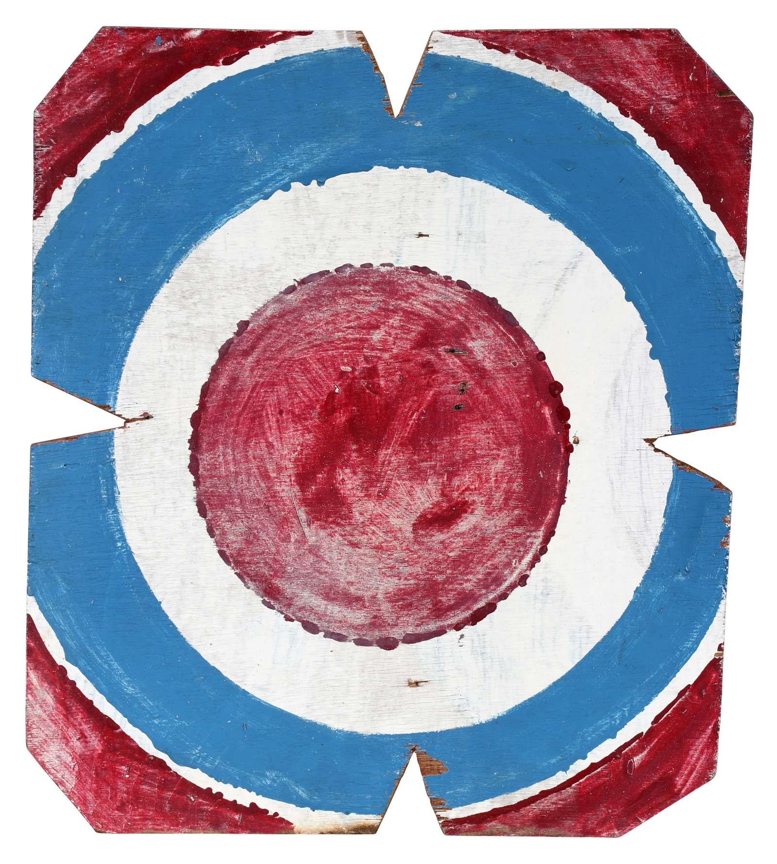 J.B. Lemming. Flag and Bullseye Double-Sided Work.: J.B. Lemming. (1920-1988). Flag and Bullseye Double-Sided Work. Not signed. Paint on board. Some environmental weathering, otherwise great condition. 21" w x 24" h. Est. $800-1,200. Ship: $55