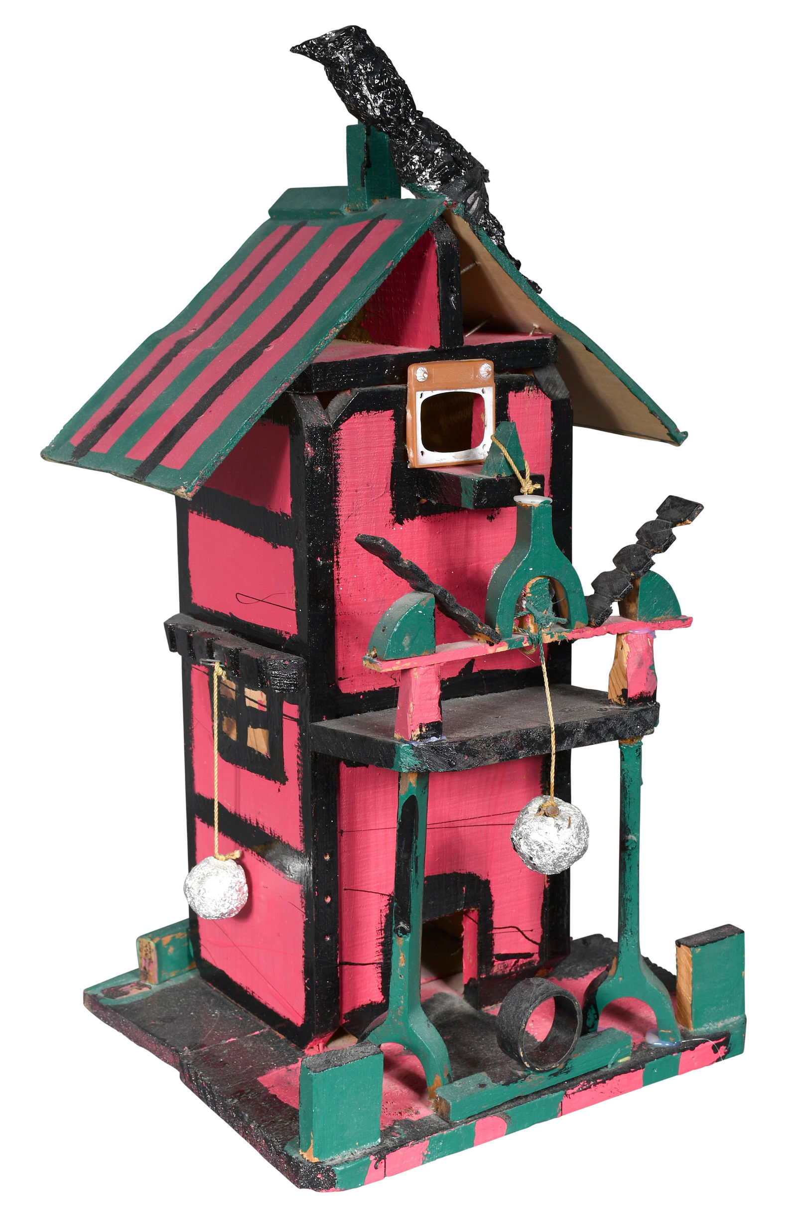 Willie Massey. Red and Green Bird House. (1 of 4)