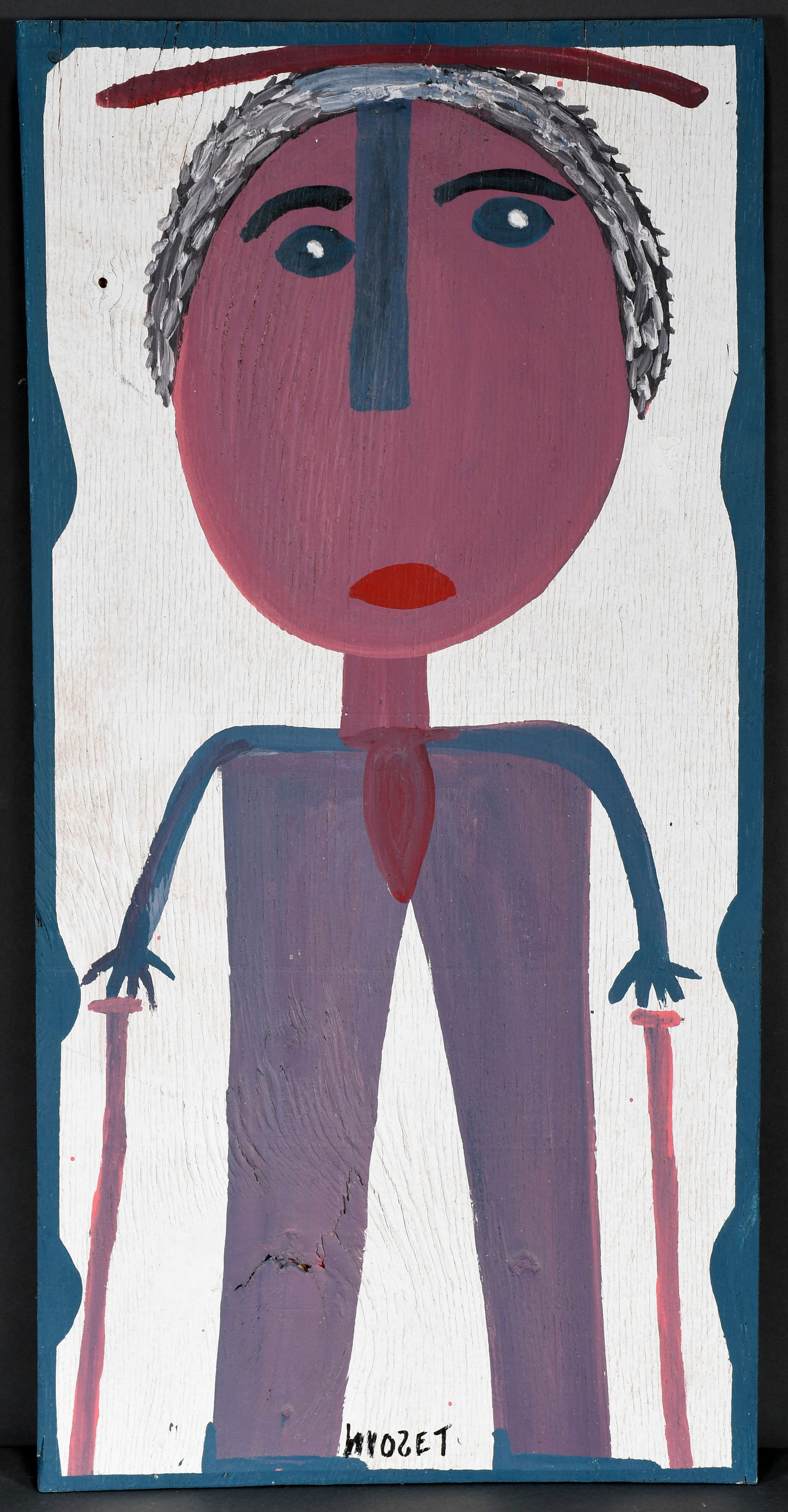 Mose Tolliver. Self-Portrait with Crutches. (1 of 3)