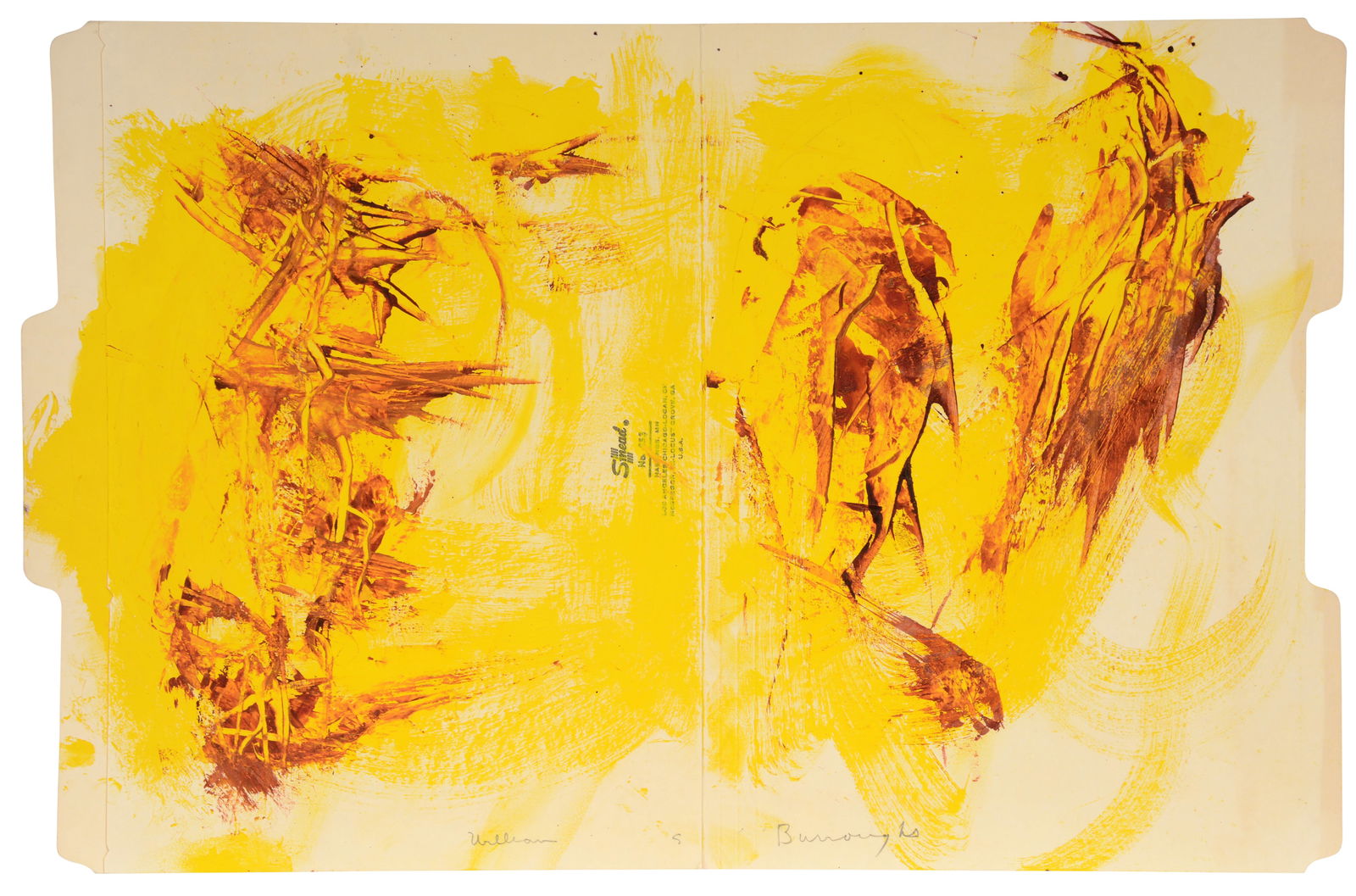 William S. Burroughs. Yellow and Brown Abstract. (1 of 4)