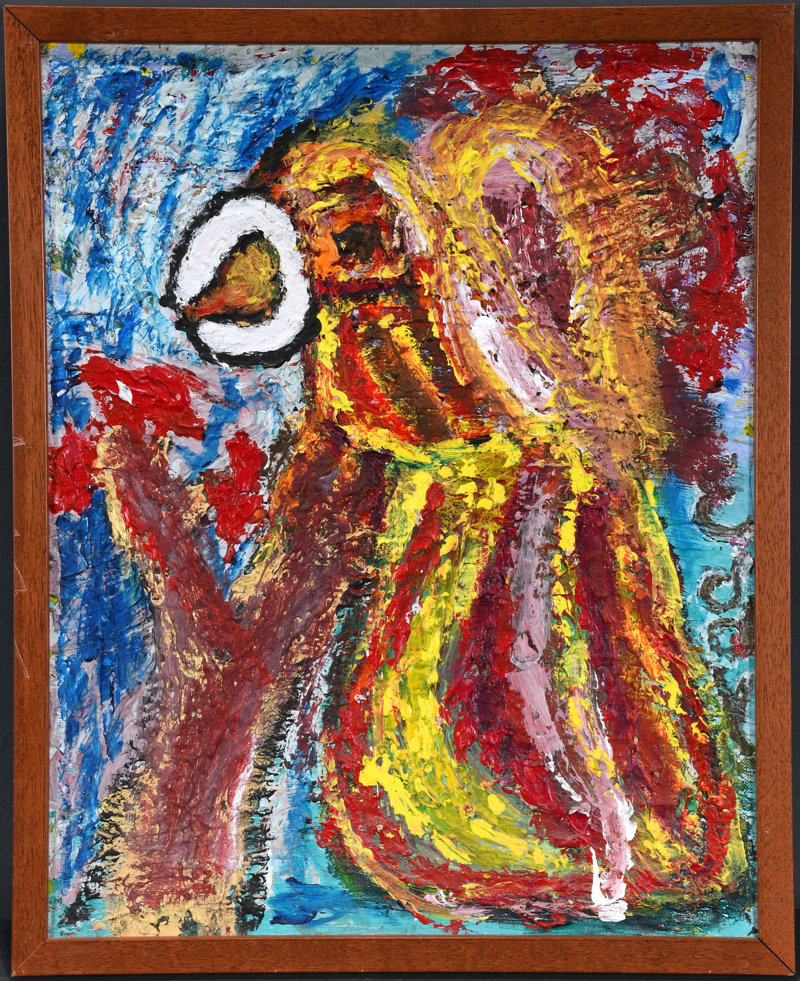 Eddy Mumma. Bird.: Eddy Mumma. Bird. Signed. Acrylic on paper. Excellent condition. Size with frame is 17" w x 21" h. Est. $800-1,200. Ship: $45