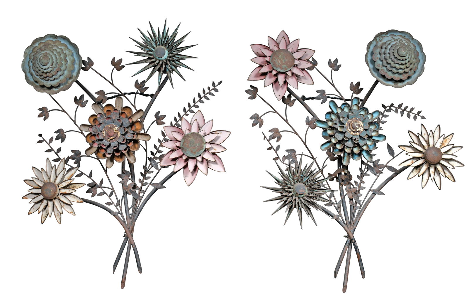 Pair of Early Metal Electrified Wall Sconces. (1 of 5)