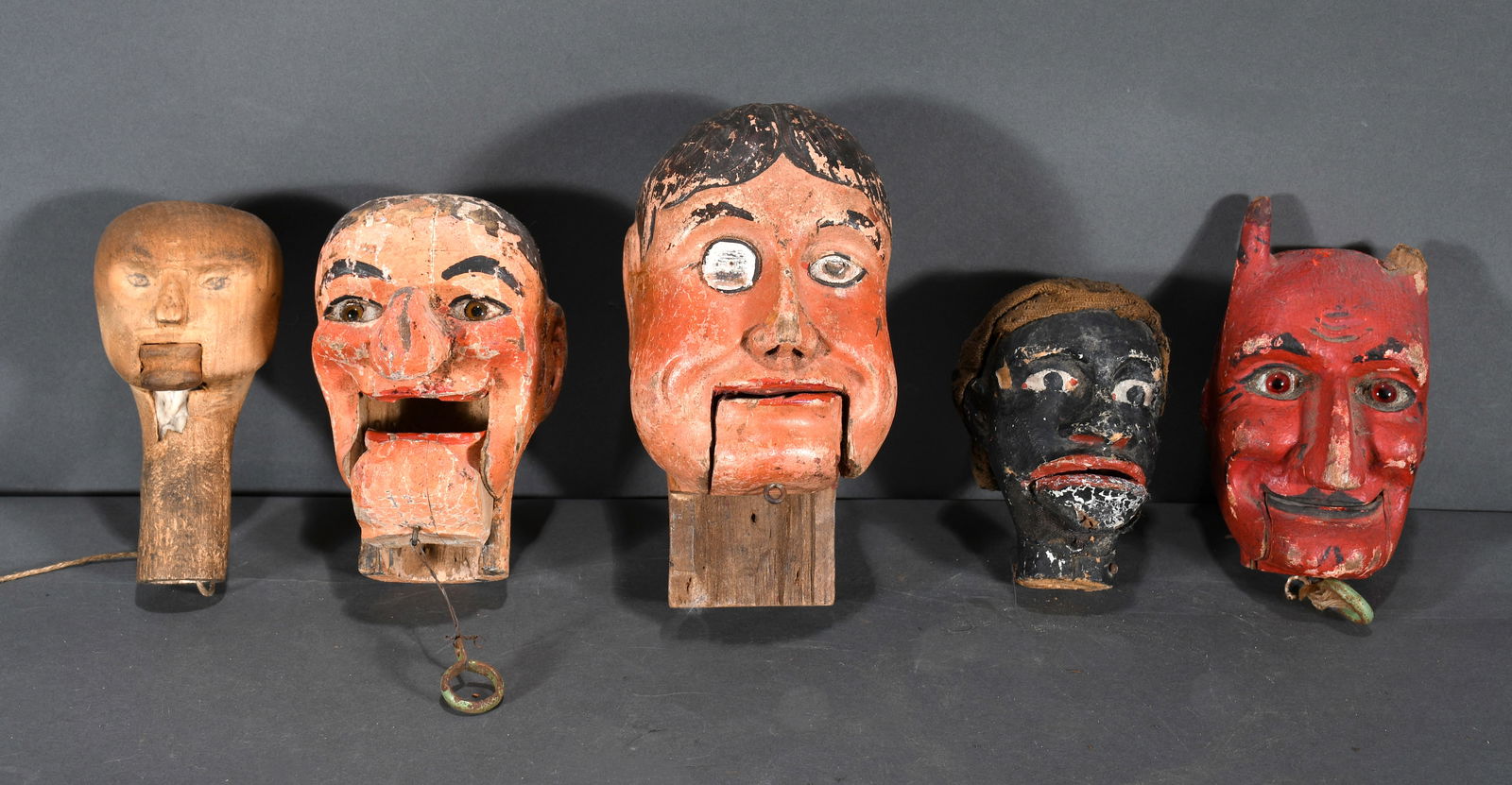Group of Five Puppet Heads. (1 of 2)