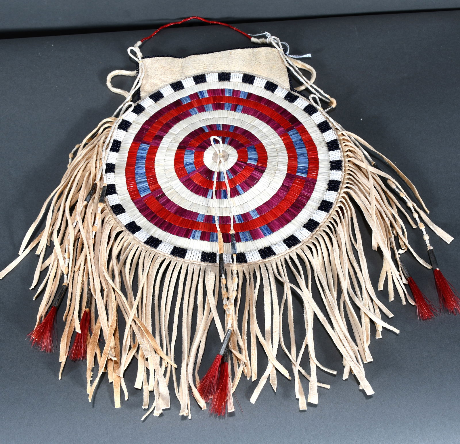 Contemporary Plains Indian Porcupine Quill Hide Bag. (1 of 3)