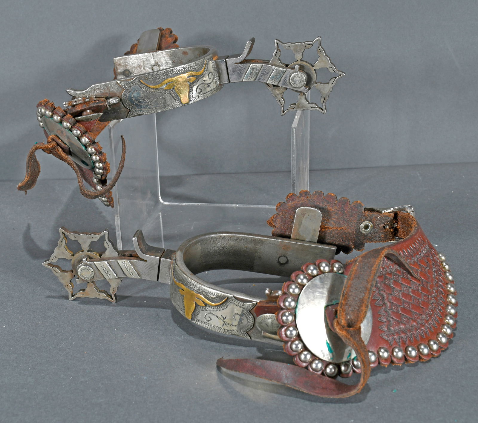 L & M. Pair Of Longhorn Spurs. Auction