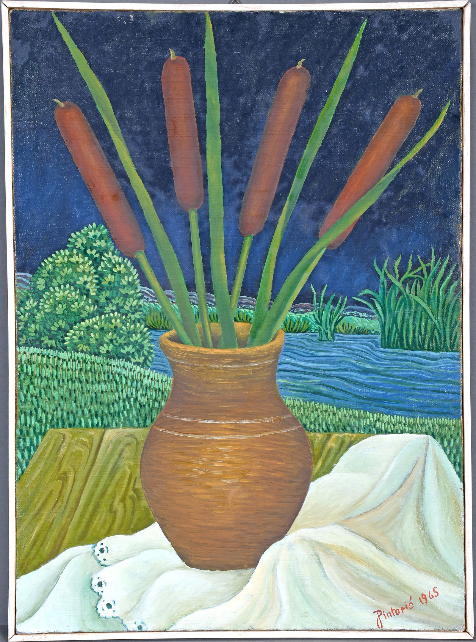 Josip Pintaric. Vase with Cattails. (1 of 4)
