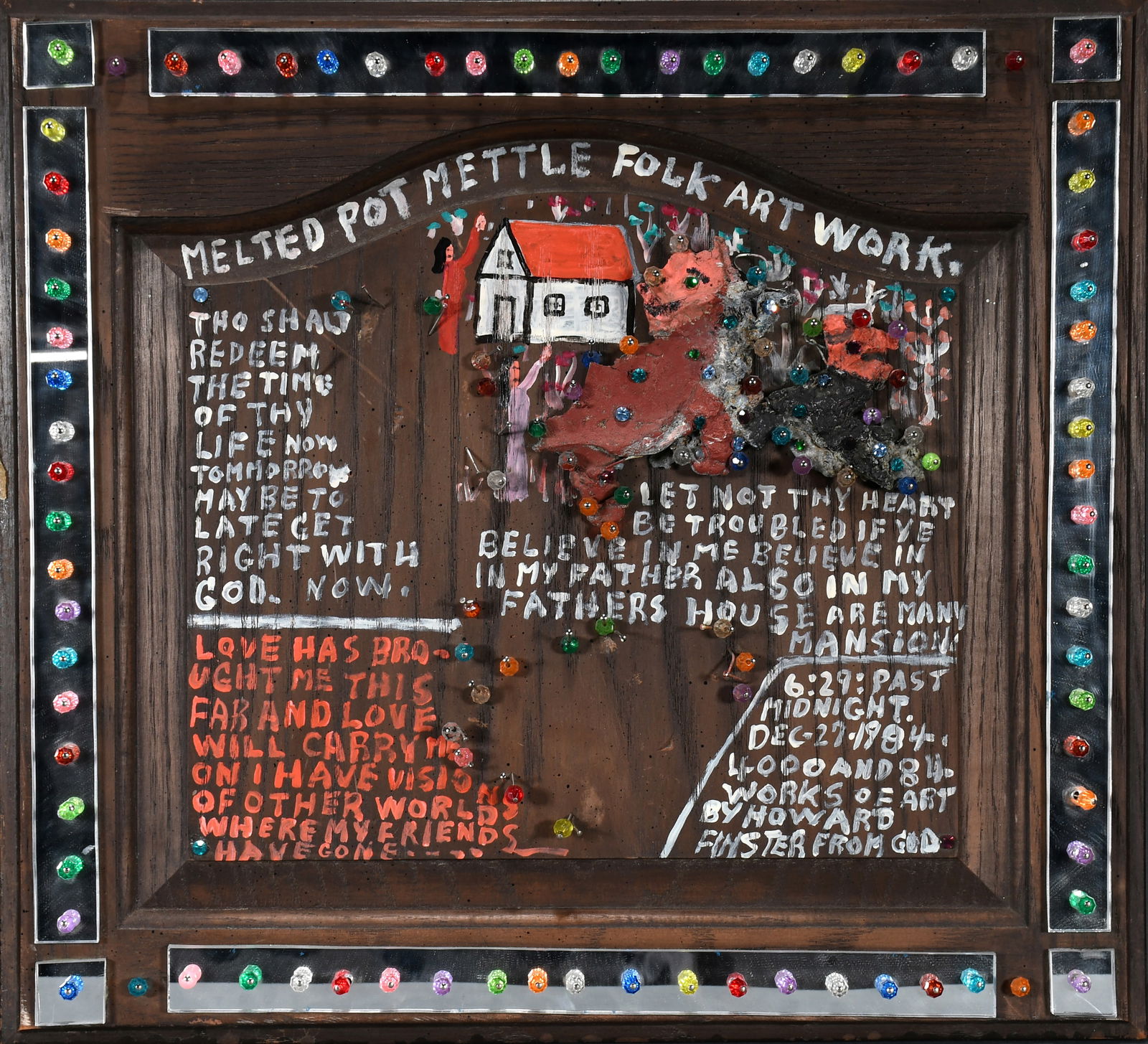 Howard Finster. Melted Pot Mettle Folk Art Work (sic), #4,084. (1 of 5)