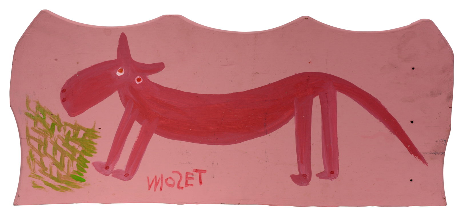Mose Tolliver. Double-sided Horses.: Mose Tolliver. Double-sided Horses. Signed. Paint on found board. Great condition. 27" w x 12" h. Provenance: The Robert Cargo Collection. Est. $500-800. Ship: $65