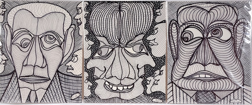 Ted Gordon. Three Black and White Faces. (1 of 2)